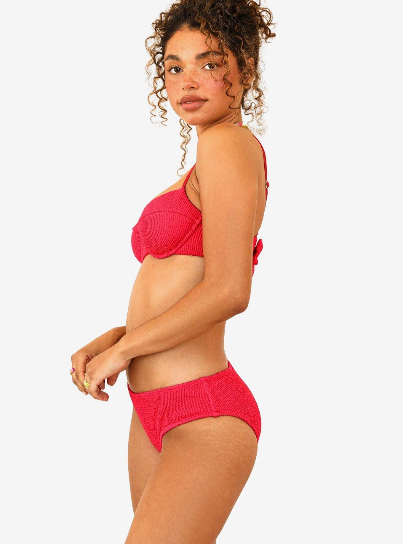 Dippin' Daisy's Siren Swim Bottom Sunset Glow Red, RED, alternate