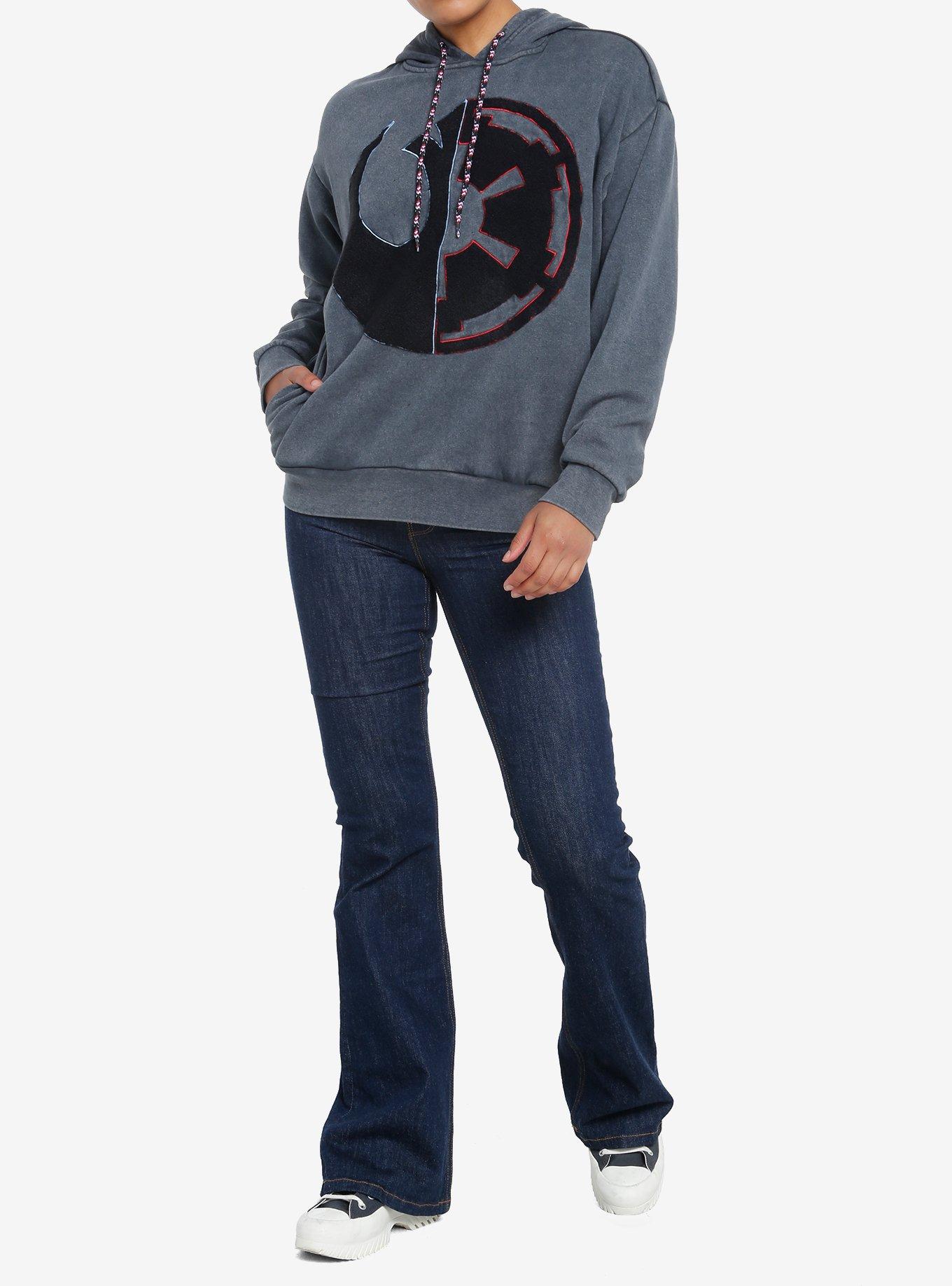 Her Universe Star Wars Rebel Empire Split Hoodie Her Universe Exclusive, ACID BLACK, alternate