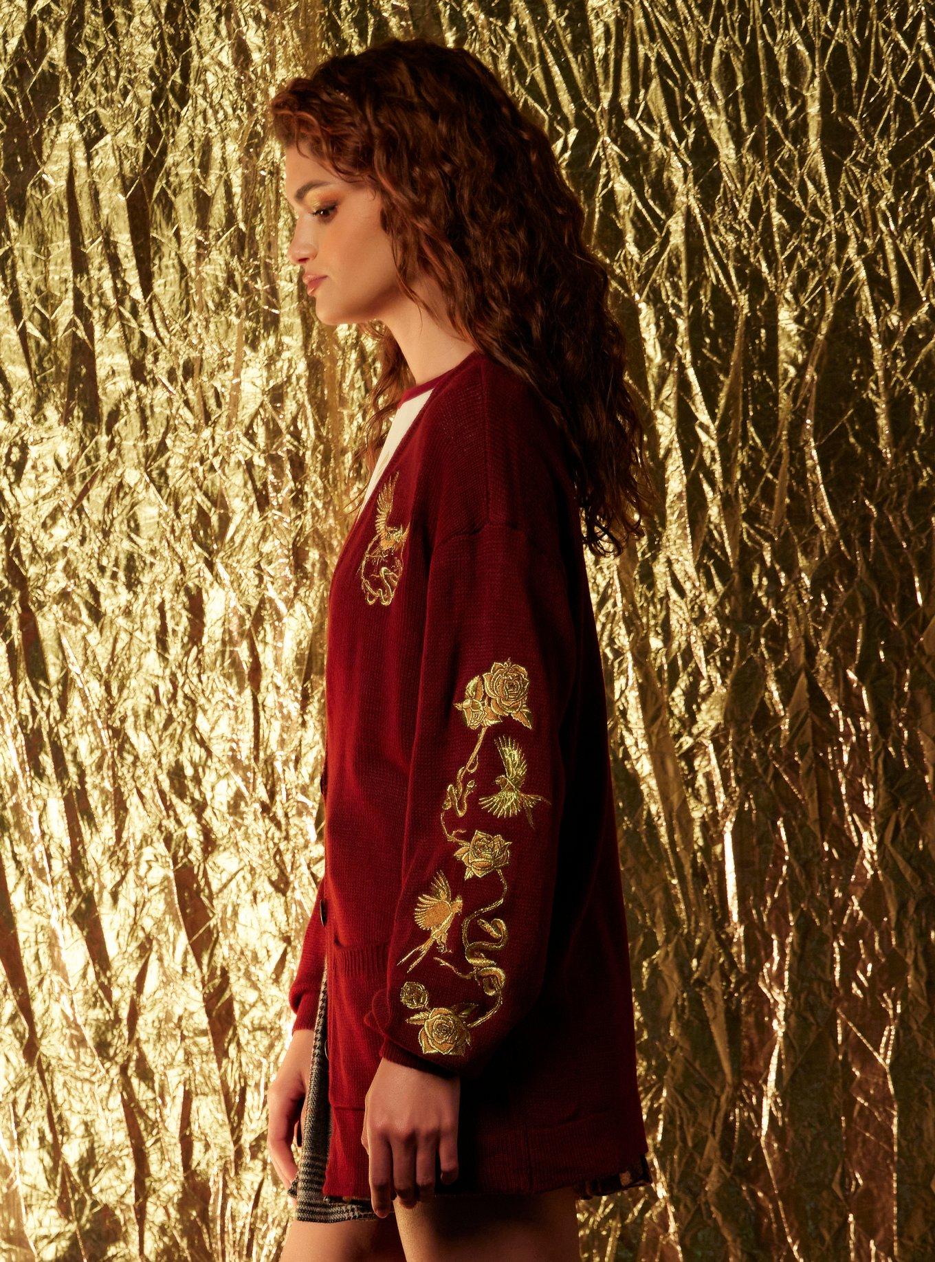 The Hunger Games: The Ballad Of Songbirds & Snakes Embroidered Cardigan, BURGUNDY, alternate