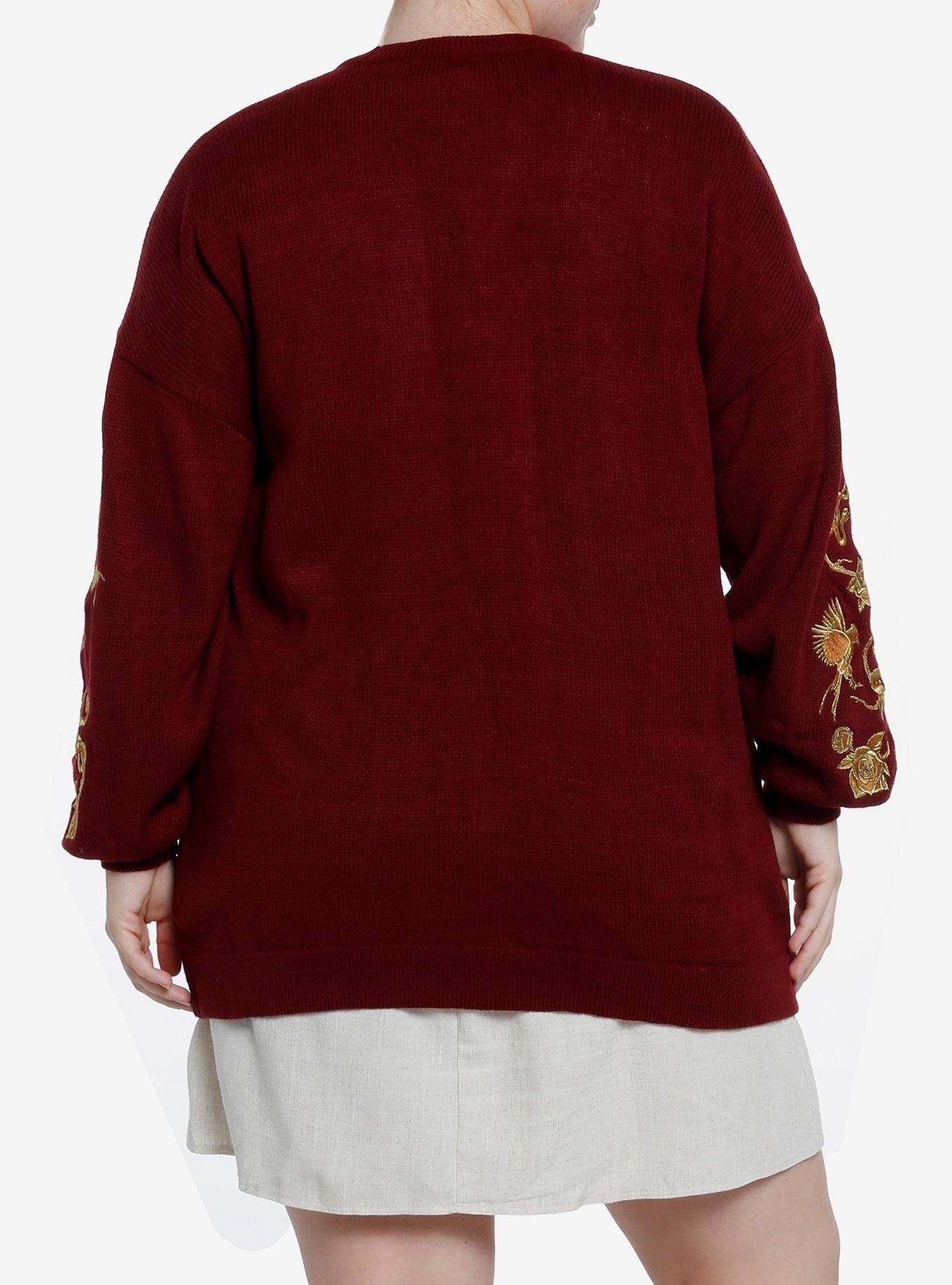 The Hunger Games: The Ballad Of Songbirds & Snakes Embroidered Cardigan Plus Size, BURGUNDY, alternate