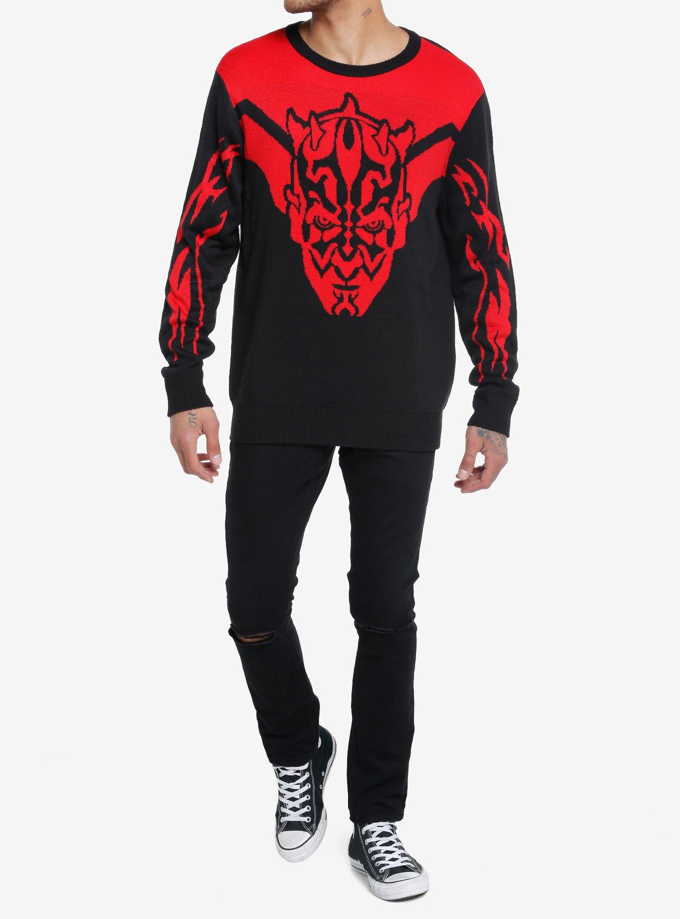 Our Universe Star Wars Darth Maul Intarsia Sweater, RED  BLACK, alternate