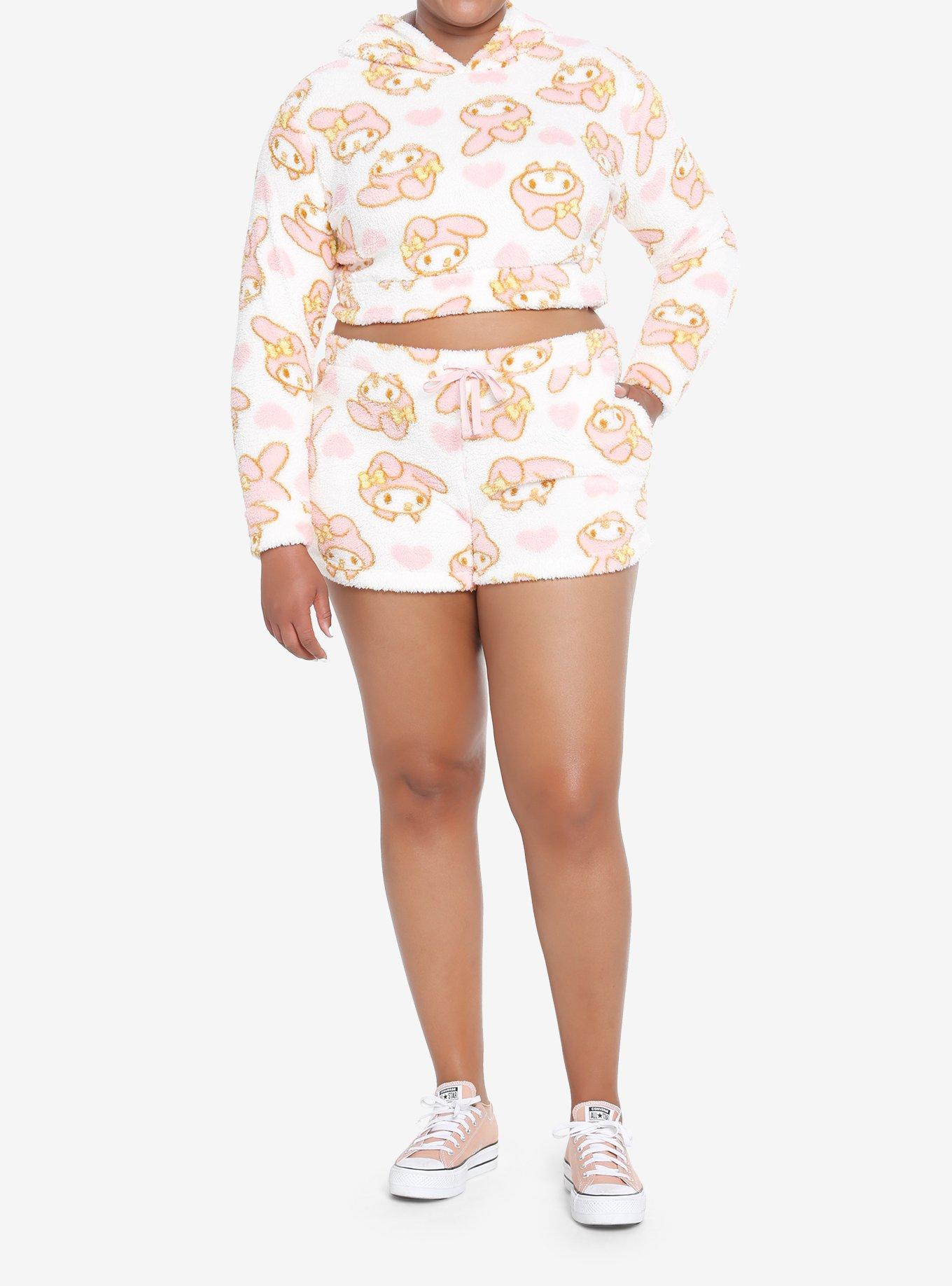 My Melody Allover Print Sherpa Girls Lounge Set Plus Size, PINK, alternate - view 2