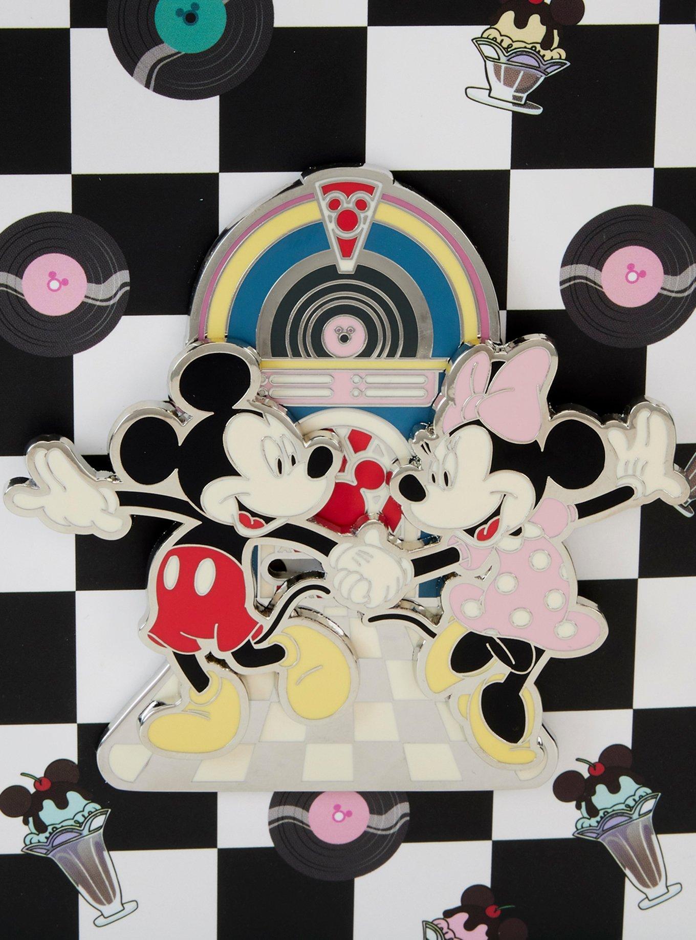 Loungefly Disney Mickey Mouse & Minnie Mouse Jukebox Dance Moving Enamel Pin, , alternate