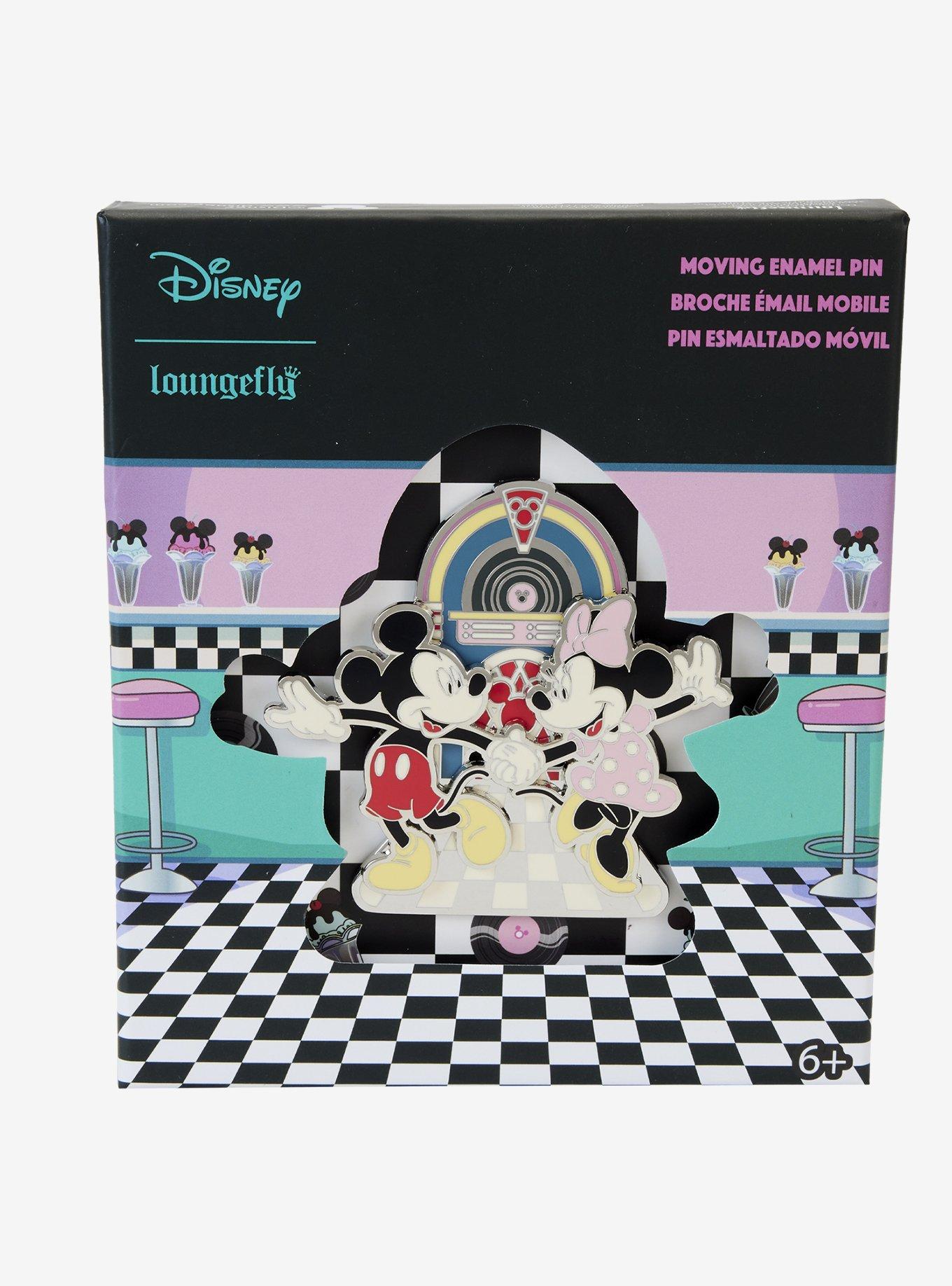Loungefly Disney Mickey Mouse & Minnie Mouse Jukebox Dance Moving Enamel Pin, , alternate