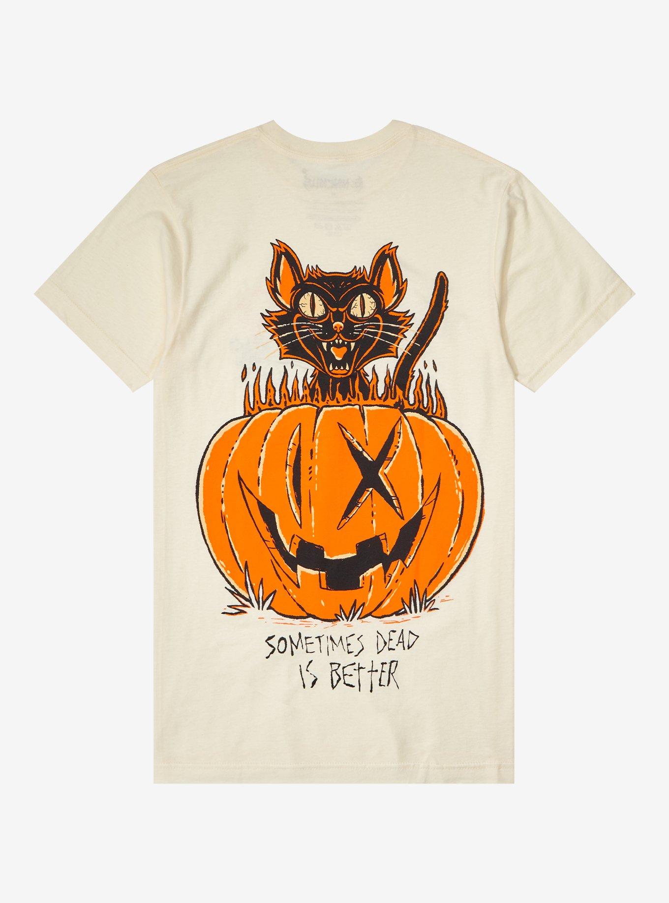 Ice Nine Kills Vintage-Style Halloween Cat Boyfriend Fit Girls T-Shirt, CREAM, alternate