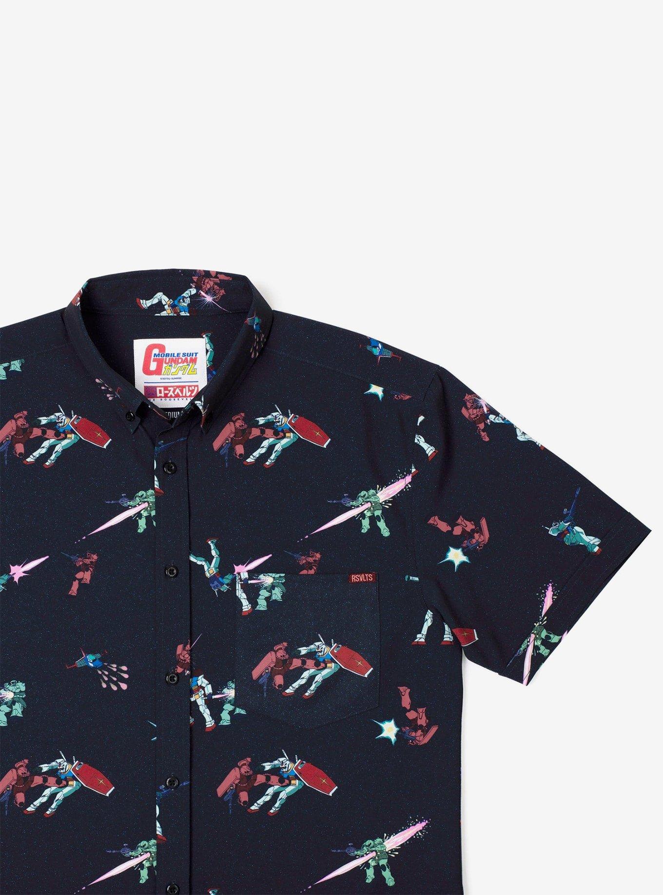 RSVLTS Gundam "Amuro vs. Char" Button-Up Shirt, BLACK, alternate