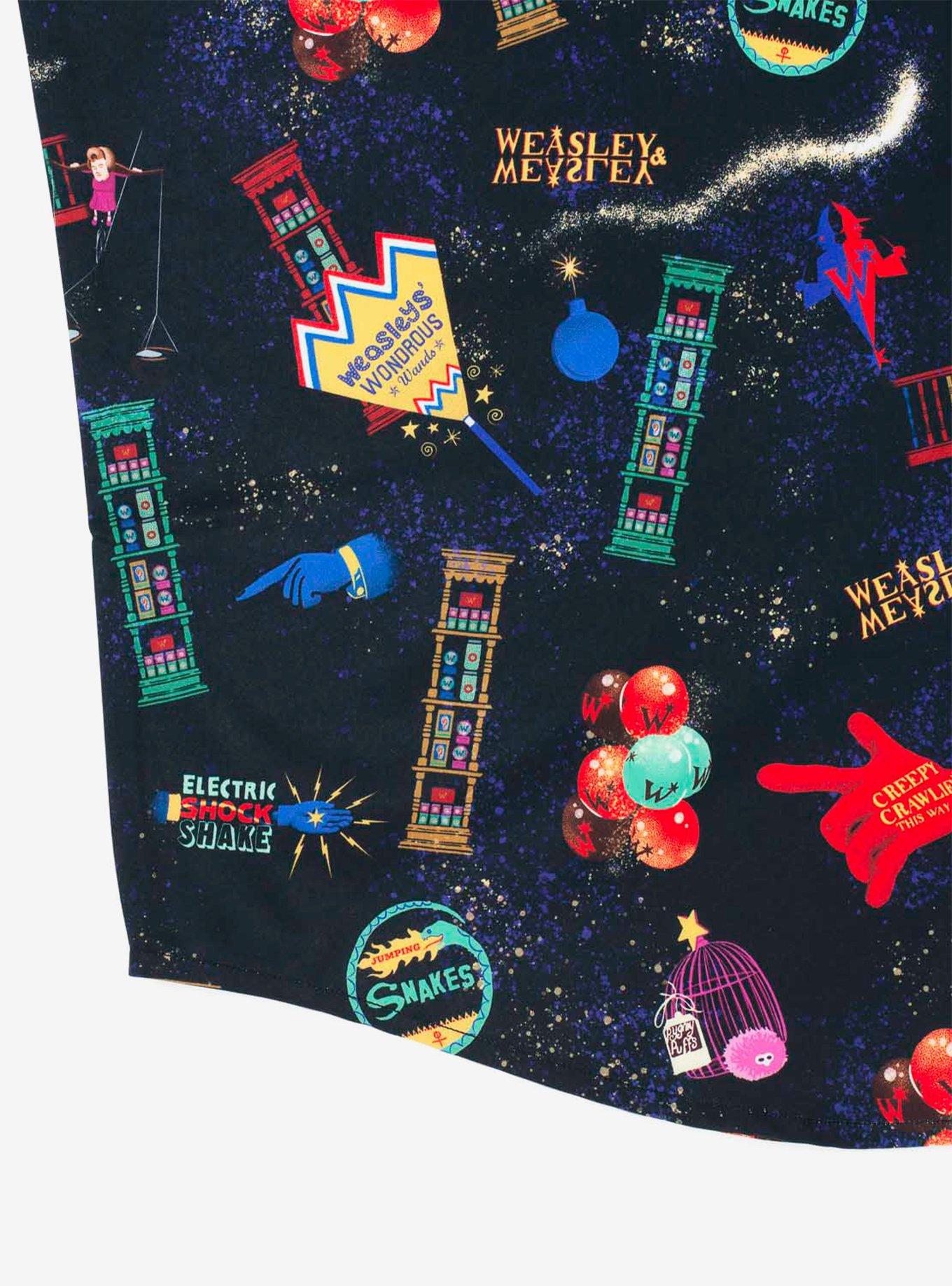 RSVLTS Harry Potter "Weasleys' Wizard Wheezes" Button-Up Shirt, BLACK, alternate