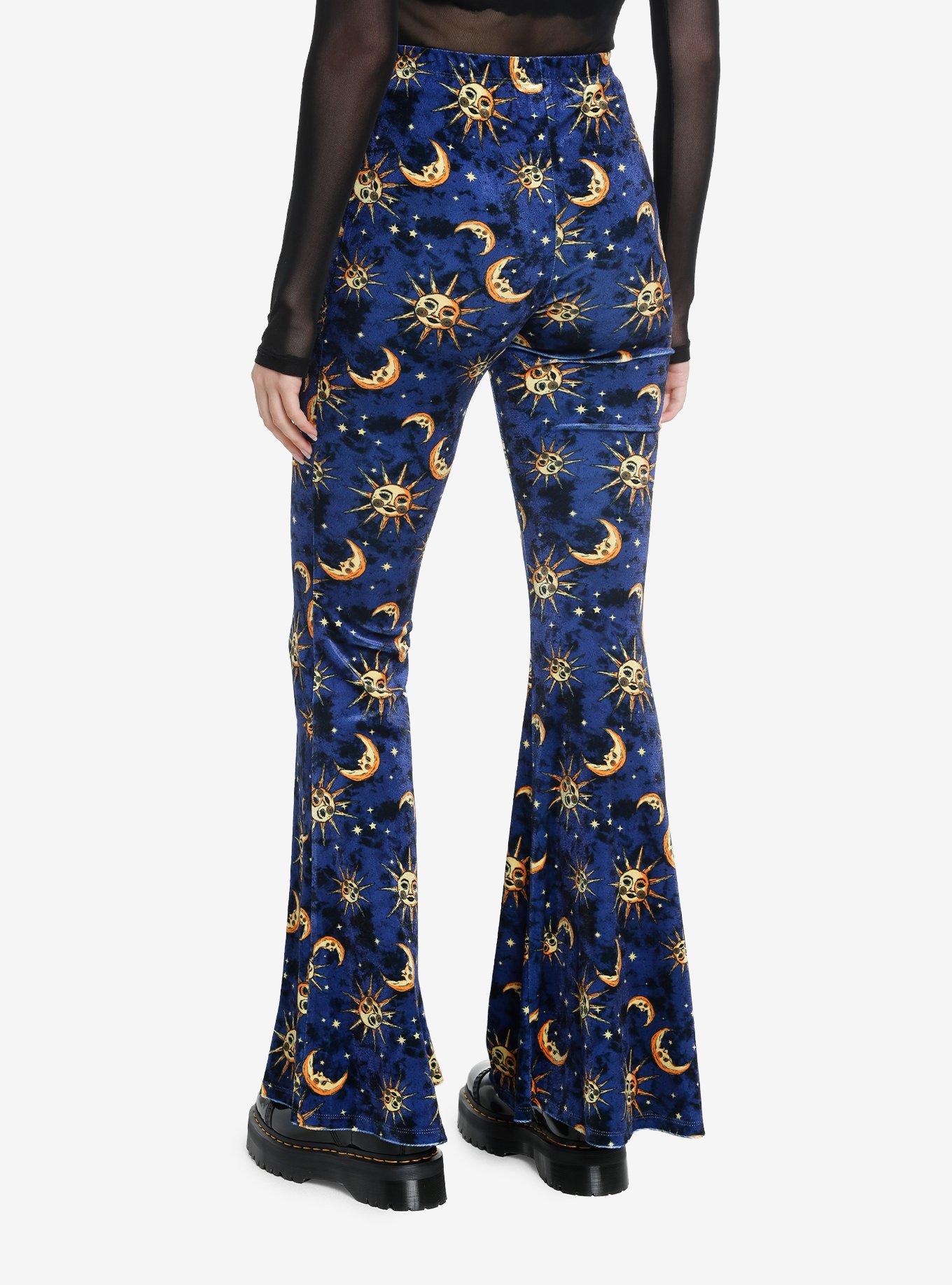 Celestial Velvet Bell Bottom Leggings, , hi-res