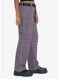 Grey Side Chain Carpenter Pants With Belt, GREY, alternate