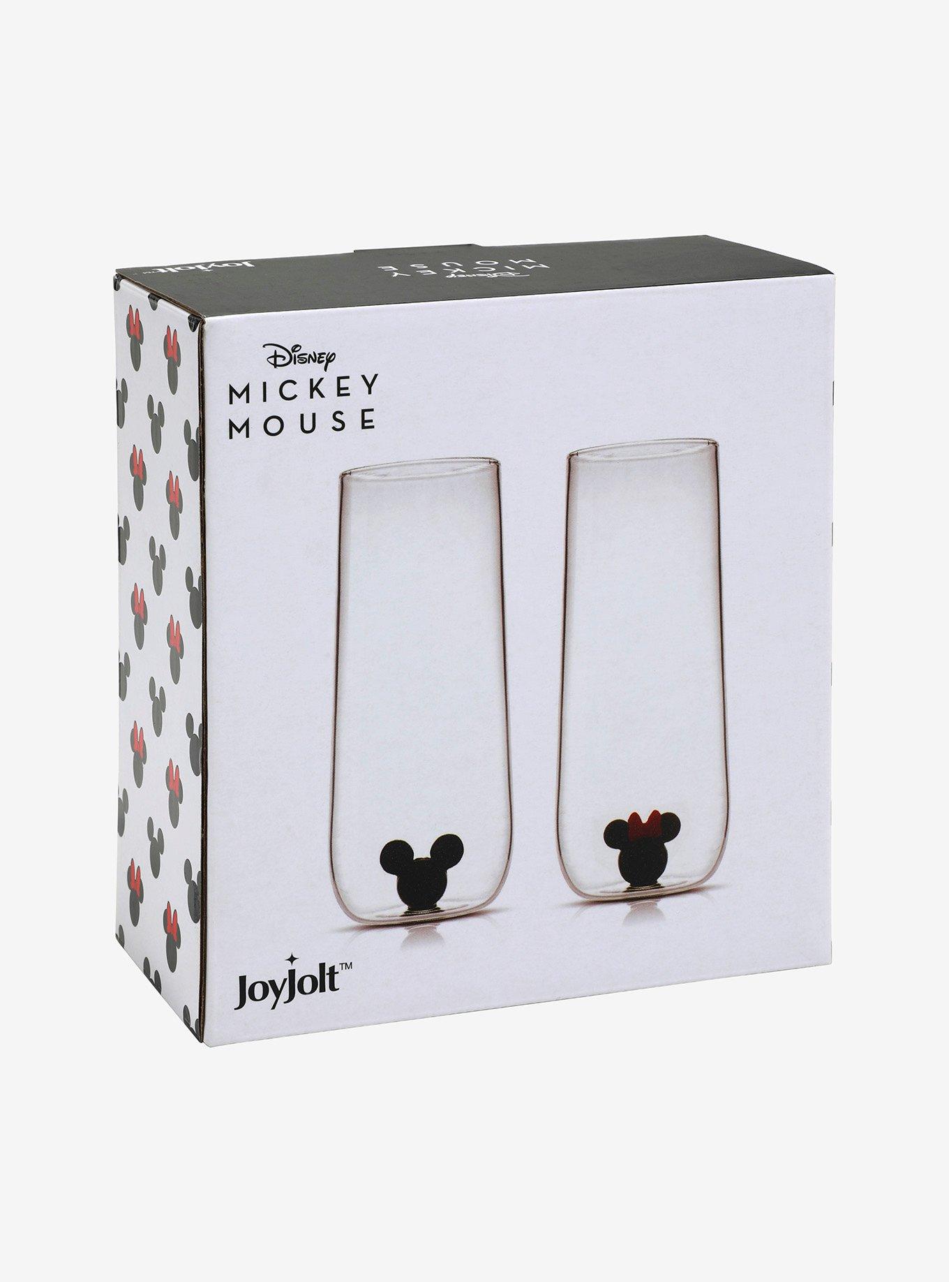 JoyJolt Disney Mickey and Minnie Mouse Heads Glass Set, , alternate