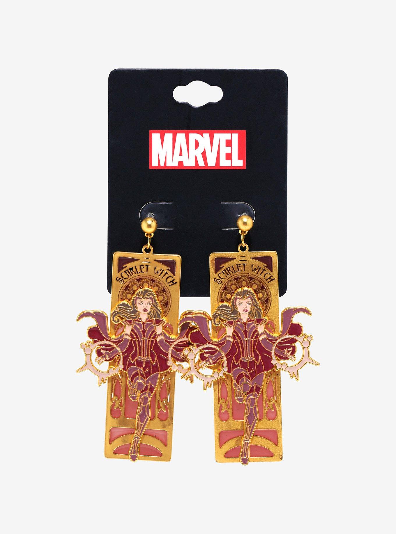 Marvel Scarlet Witch Portrait Statement Earrings — BoxLunch Exclusive, , alternate
