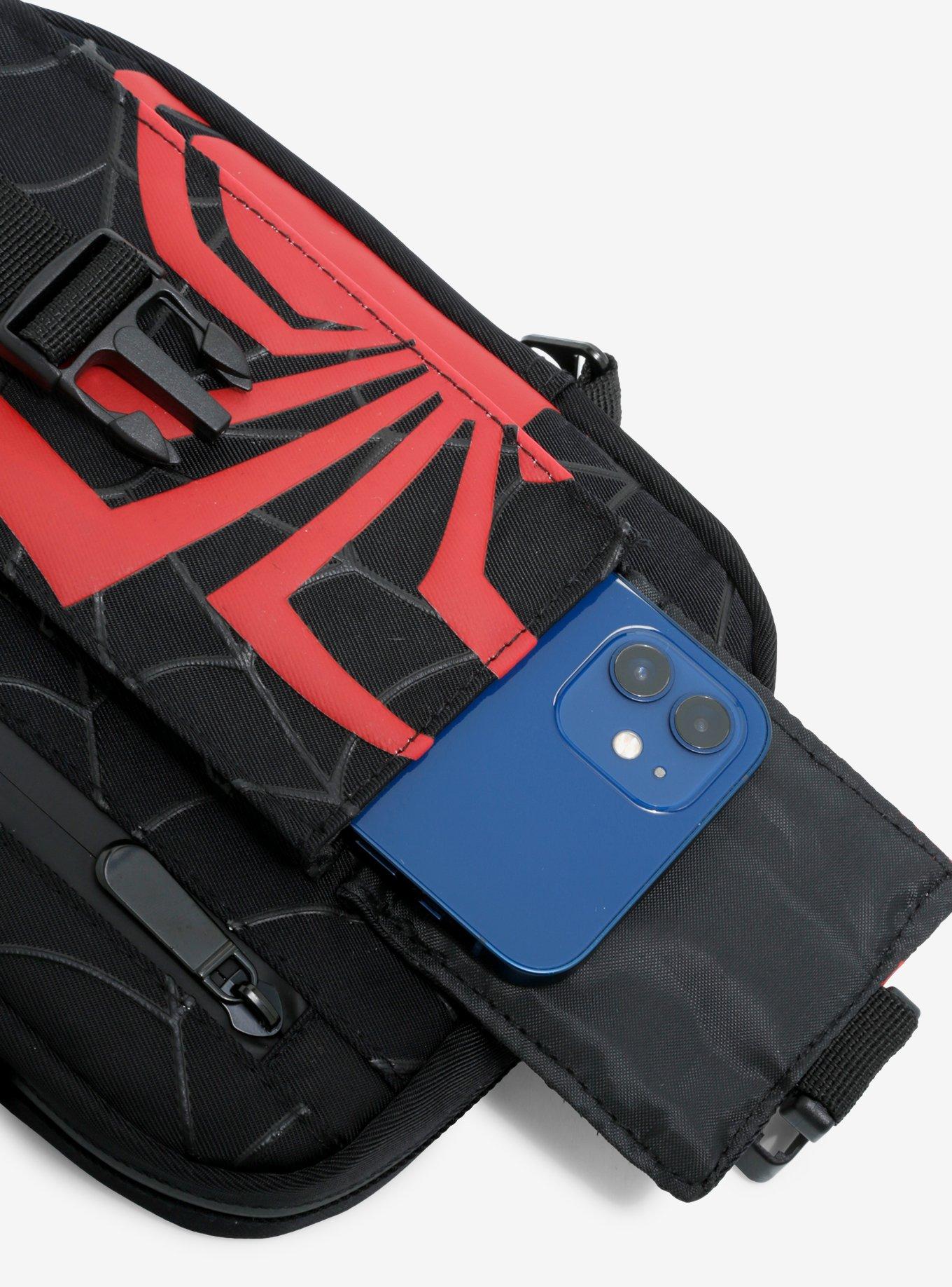 Marvel Spider-Man Miles Morales Black and Red Crossbody Bag - BoxLunch Exclusive, , alternate