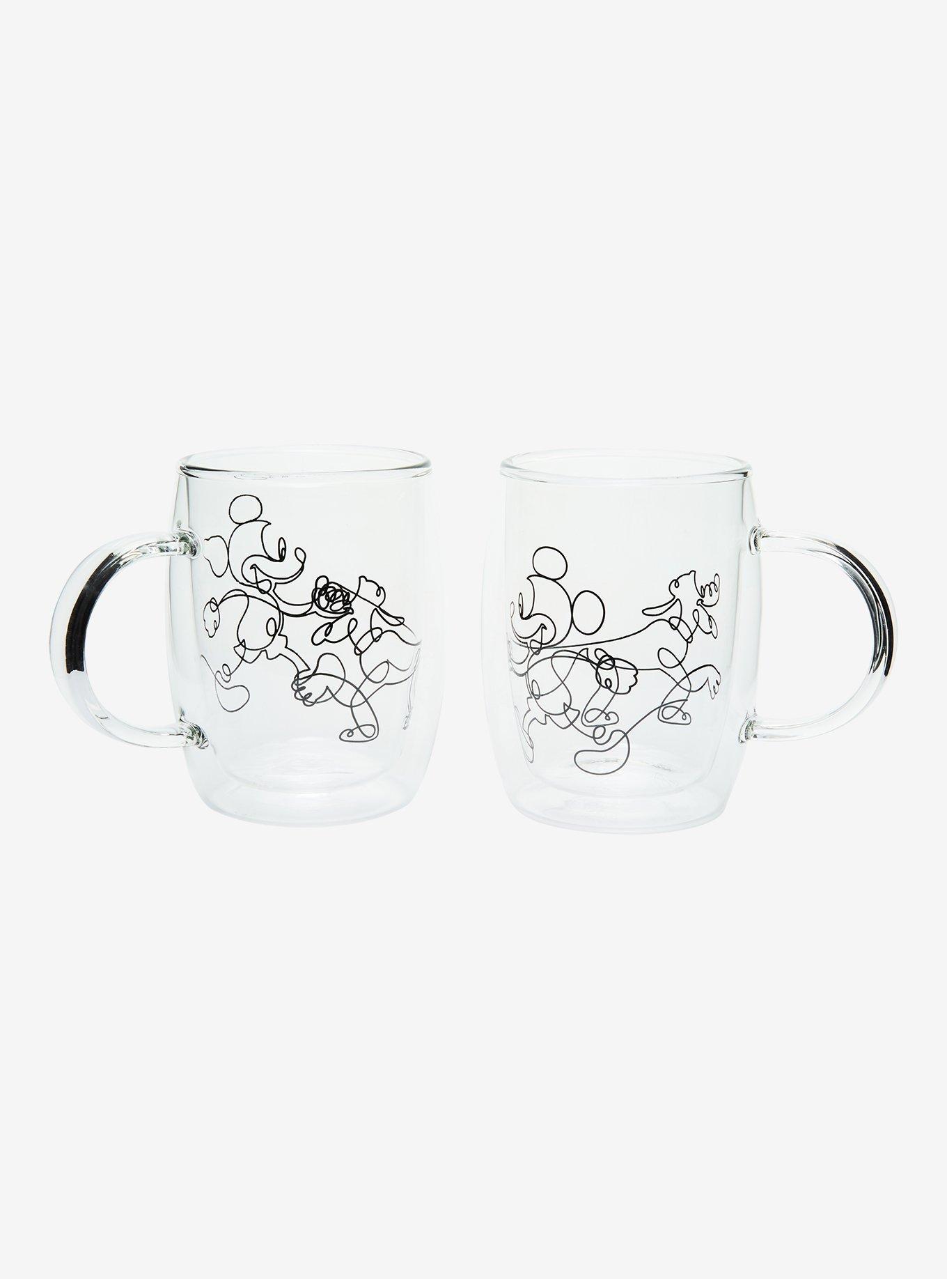 Disney Mickey Mouse & Pluto Doodle Glass Mug Set, , alternate