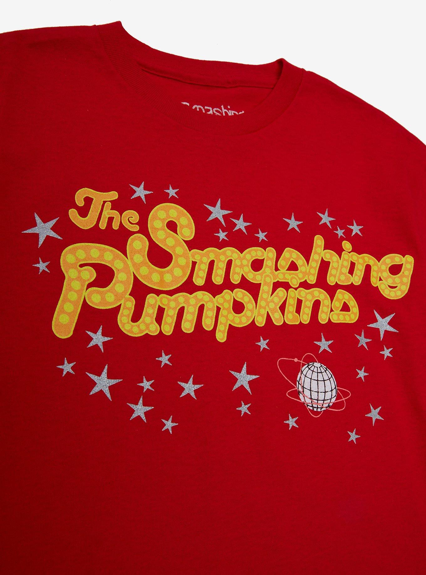 The Smashing Pumpkins Silver Stars Logo Boyfriend Fit Girls T-Shirt, RED, alternate