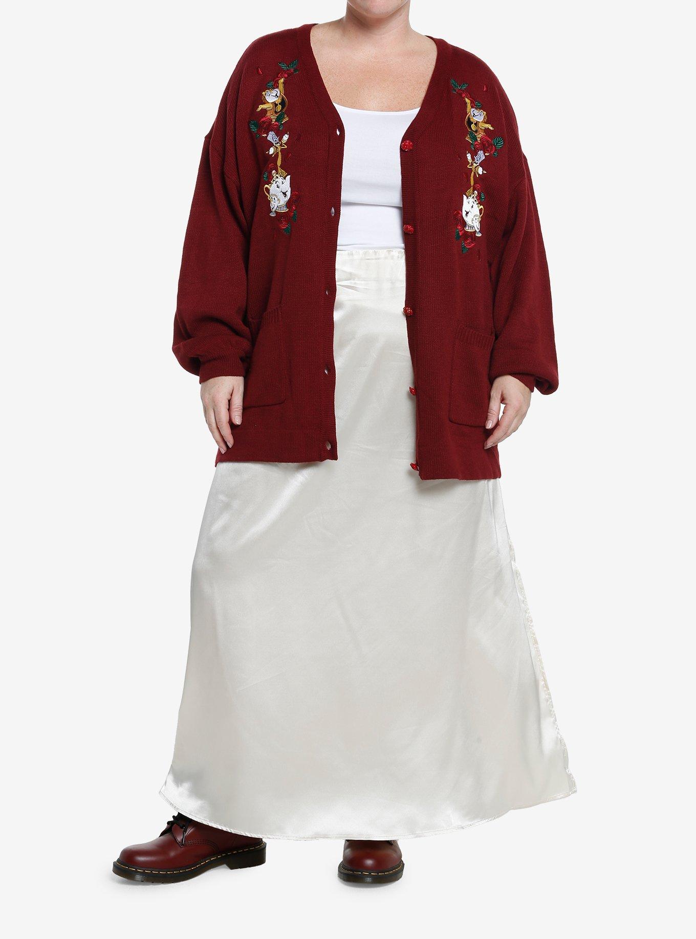 Her Universe Disney Beauty And The Beast Enchanted Objects Cardigan Plus Size, BRICK, alternate