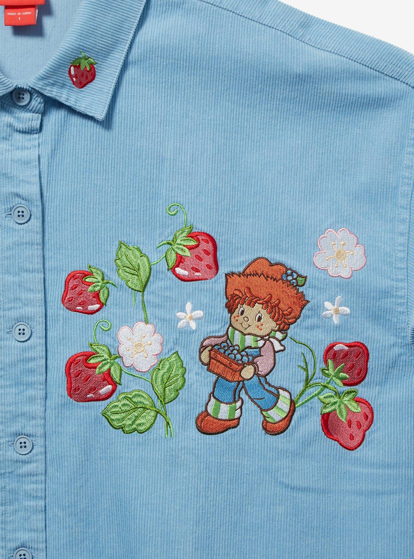 Strawberry Shortcake Embroidered Plus Size Shacket - BoxLunch Exclusive, DENIM, alternate