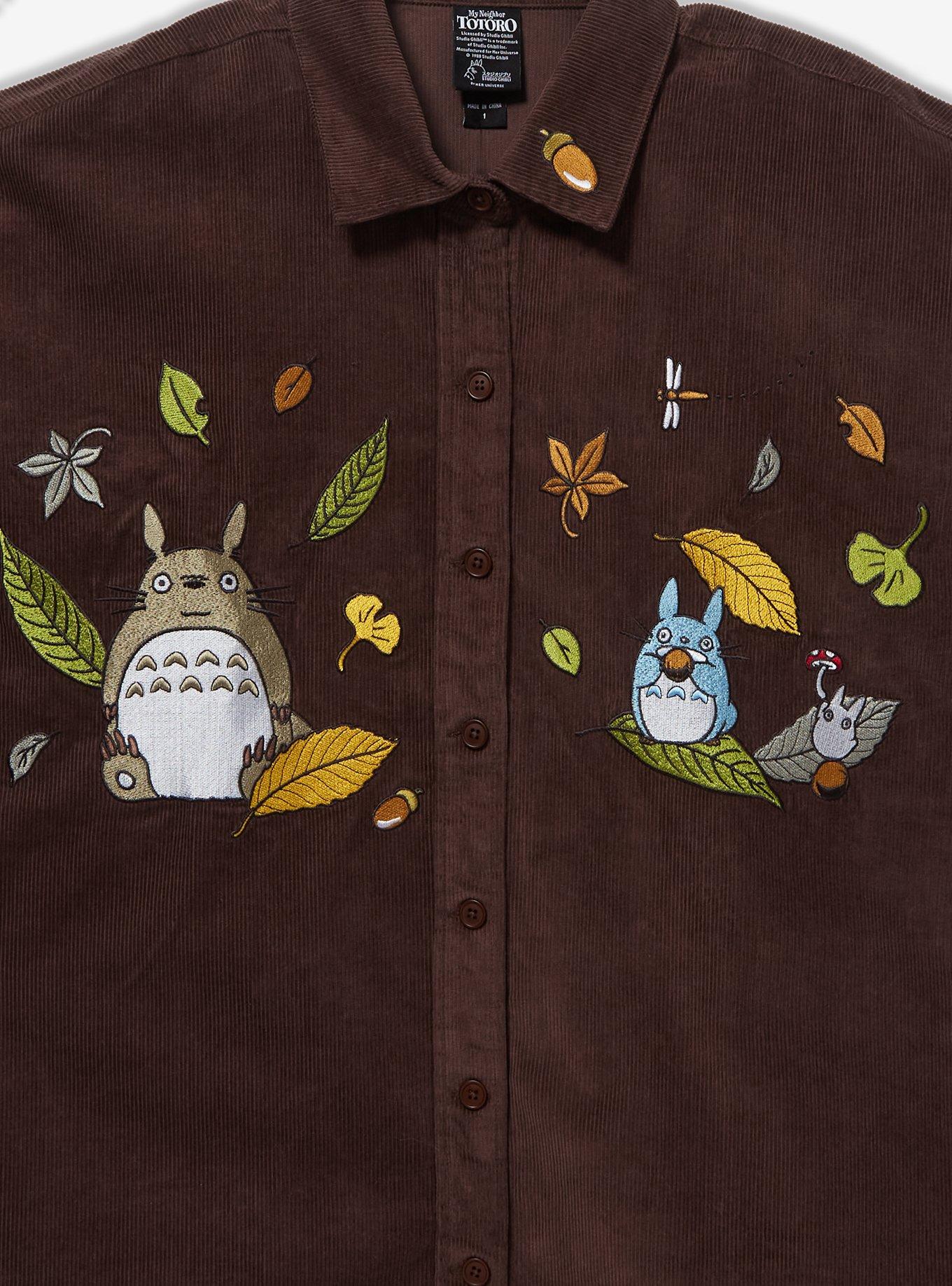 Studio Ghibli My Neighbor Totoro Forest Embroidered Plus Size Overshirt - BoxLunch Exclusive, BROWN, alternate