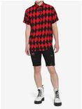 Black & Red Diamond Woven Button-Up, BLACK  RED, alternate