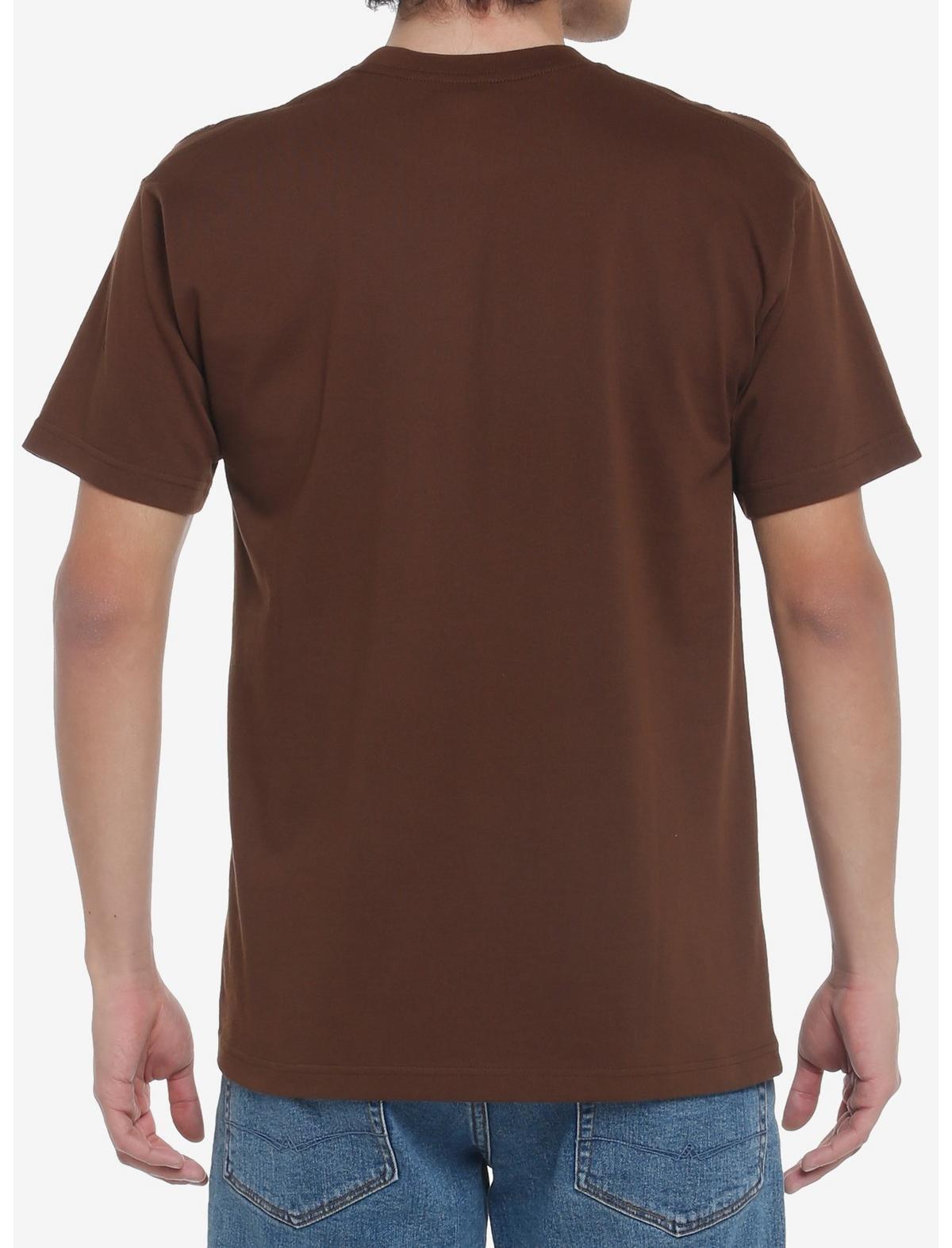 Grunge Butterfly Skull Distressed T-Shirt, BROWN, alternate