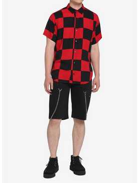 Black & Red Checkered Woven Button-Up, , hi-res