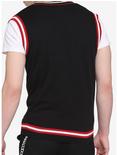 Black Red & White Contrast Knit Vest, RED  WHITE  BLACK, alternate