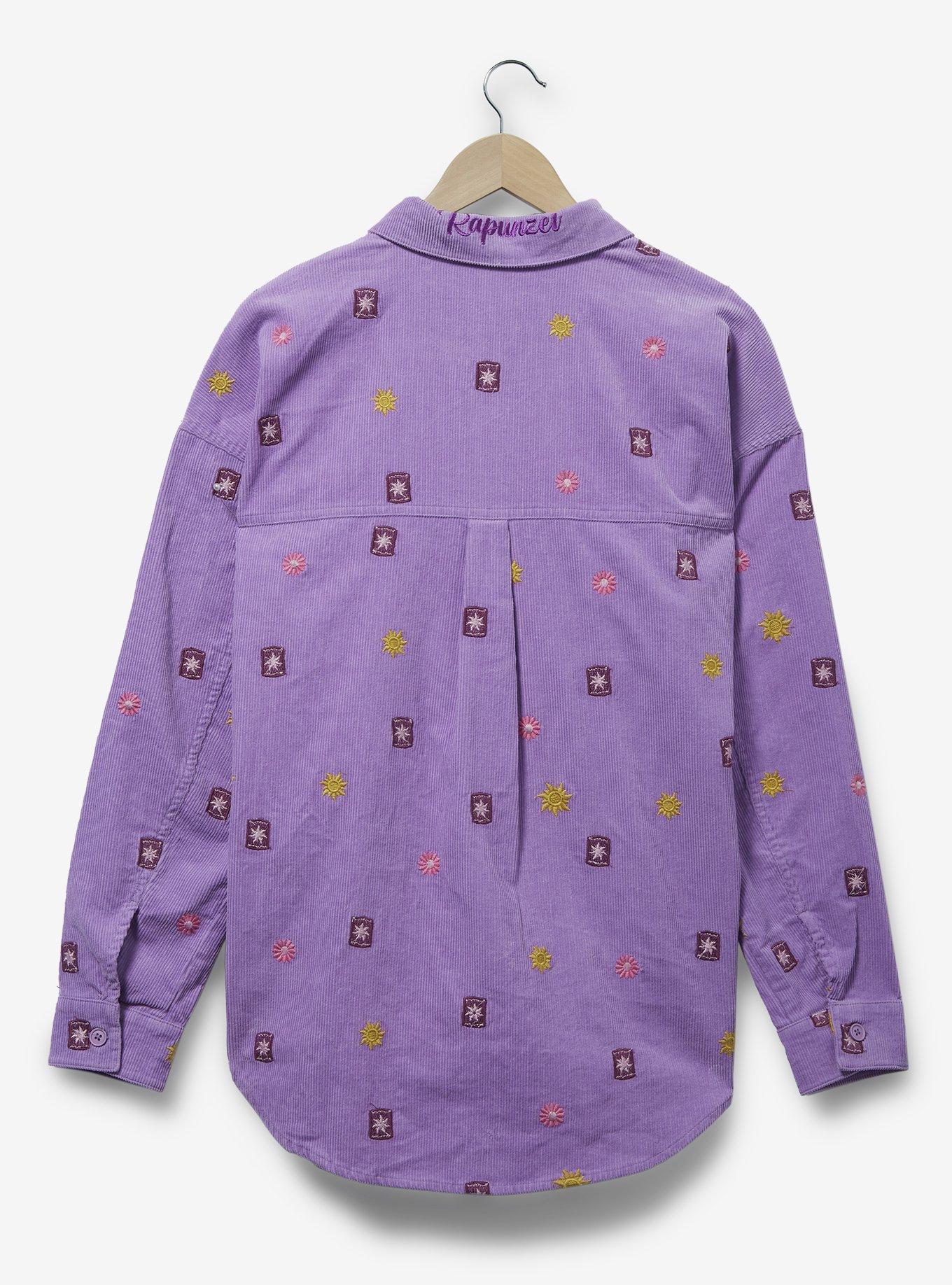 Disney Tangled Lanterns Corduroy Button-Up Top   - BoxLunch Exclusive, LILAC, alternate