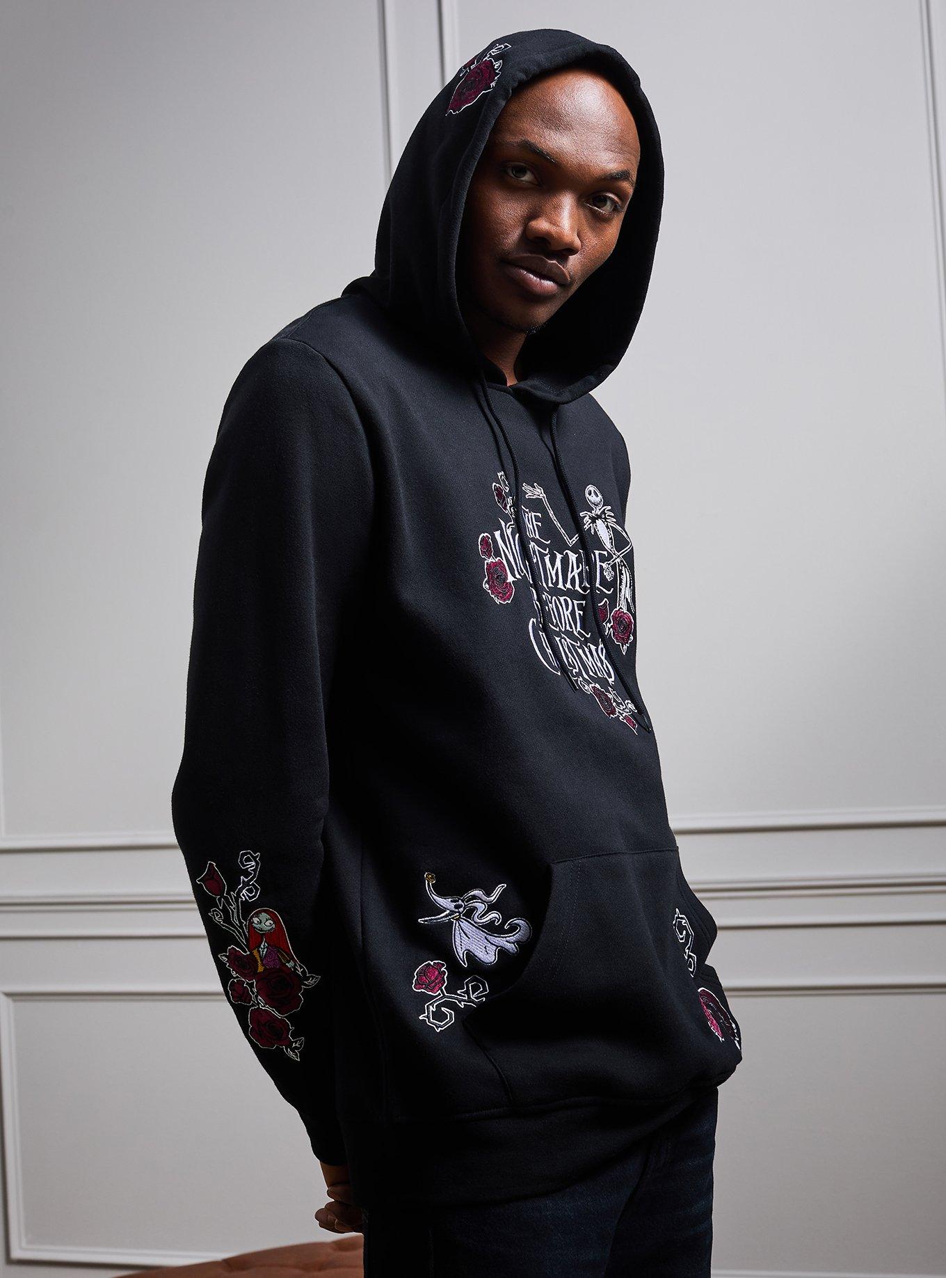 Disney The Nightmare Before Christmas Floral Logo Hoodie - BoxLunch Exclusive, BLACK, alternate