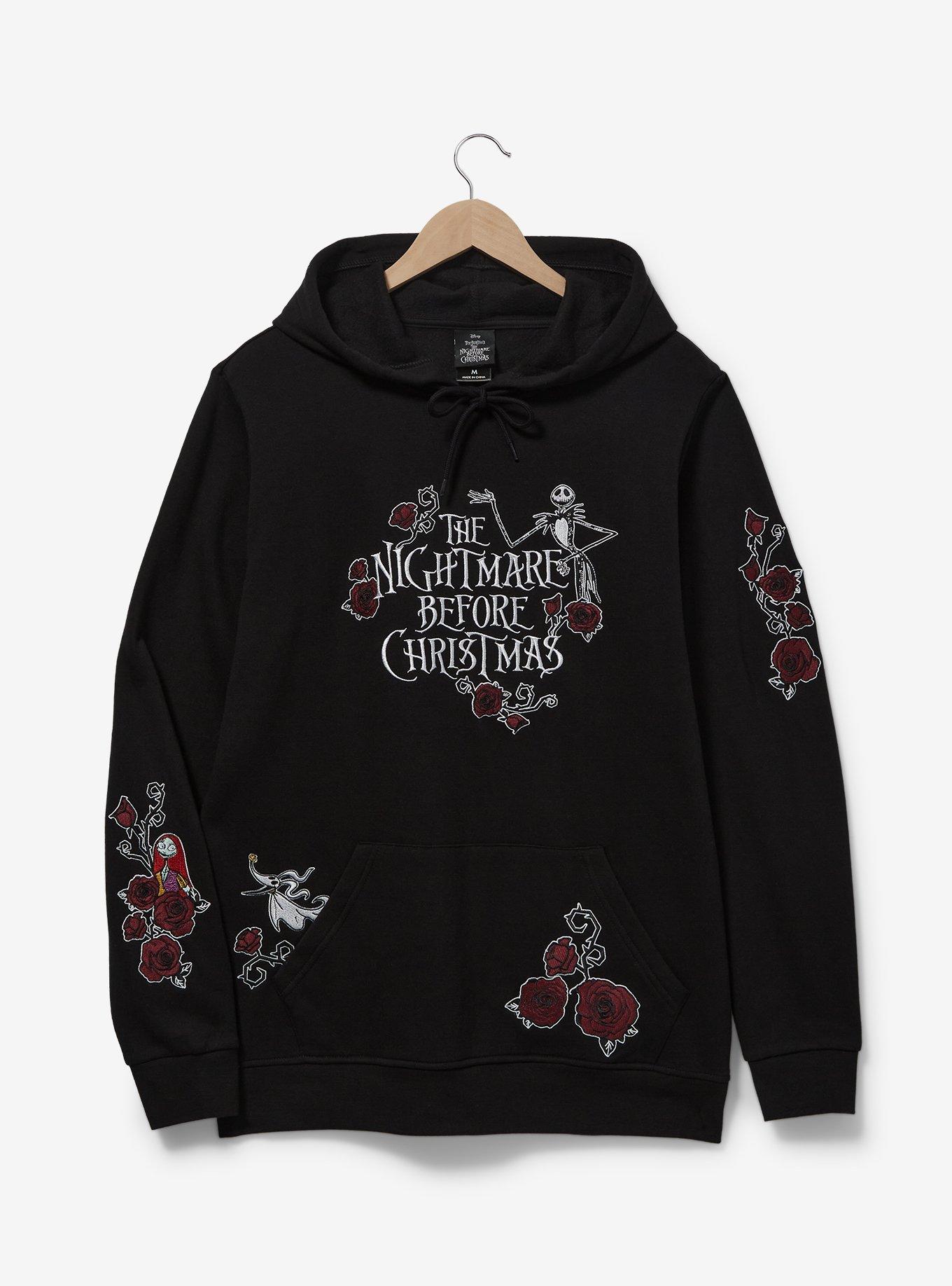 Disney The Nightmare Before Christmas Floral Logo Hoodie - BoxLunch Exclusive, BLACK, alternate