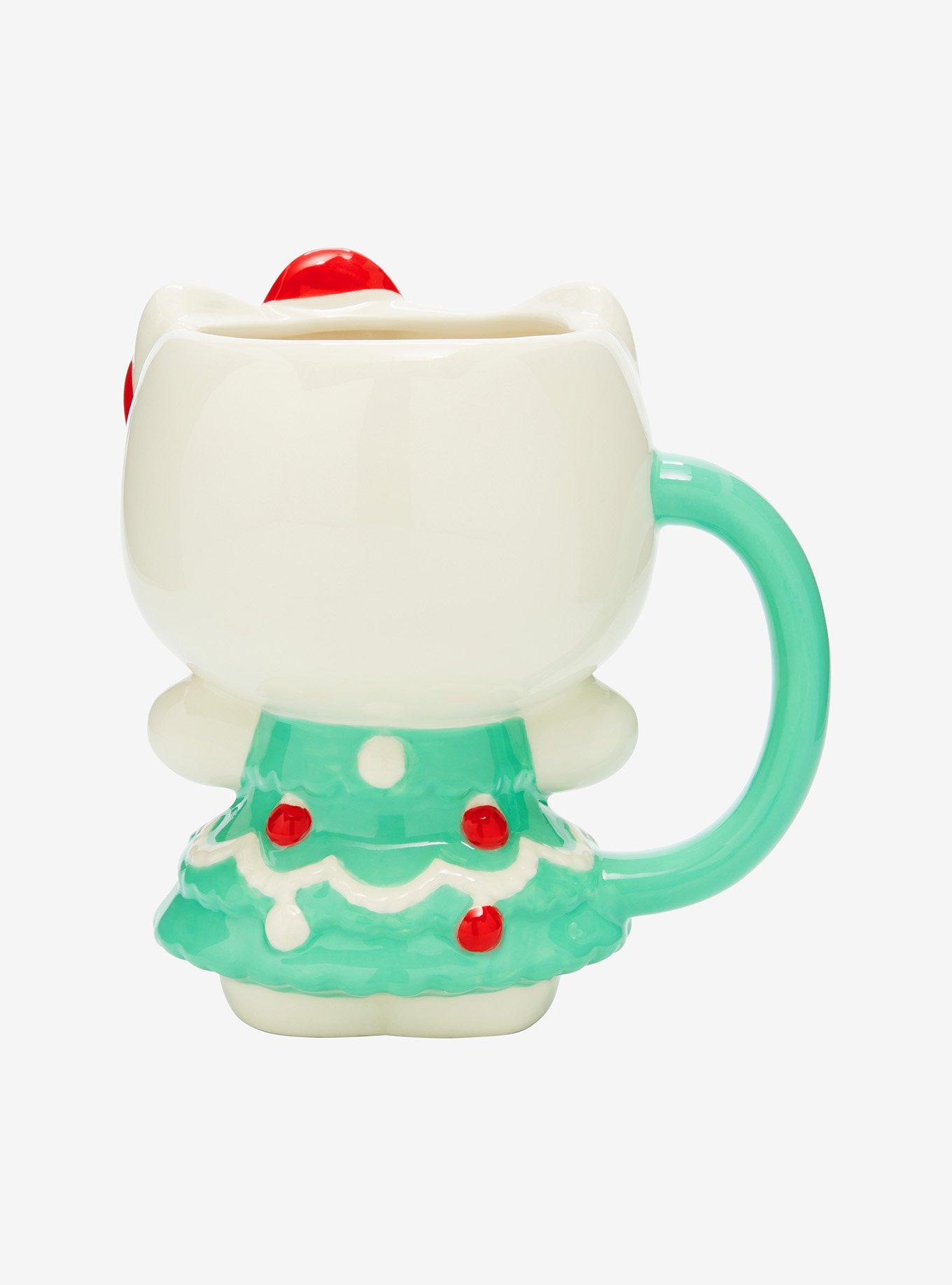 Sanrio Hello Kitty Christmas Tree Dress Figural Mug, , alternate