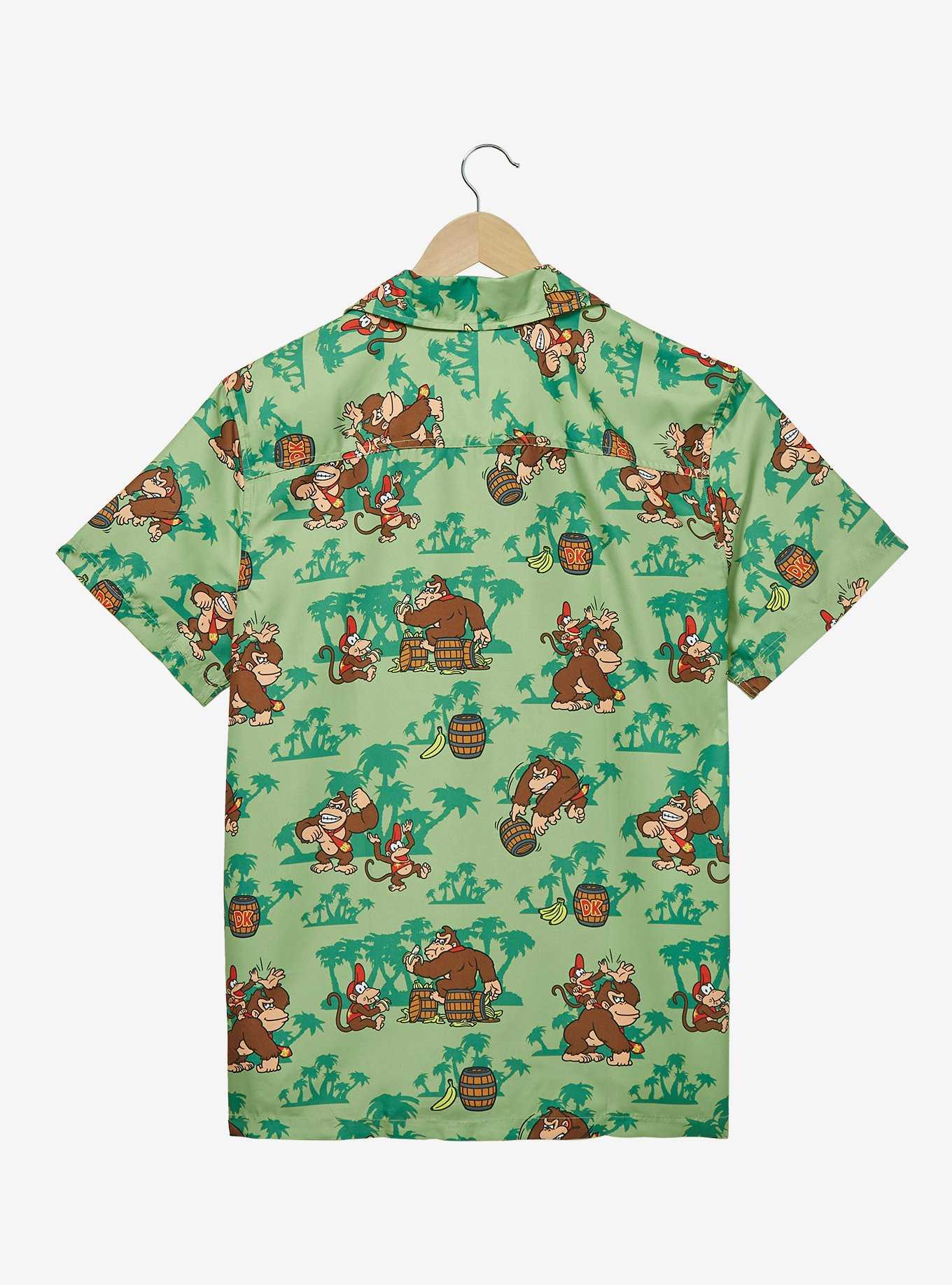 Opposuits Nintendo Donkey Kong & Diddy Kong Allover Print Woven Button-Up - BoxLunch Exclusive, , hi-res