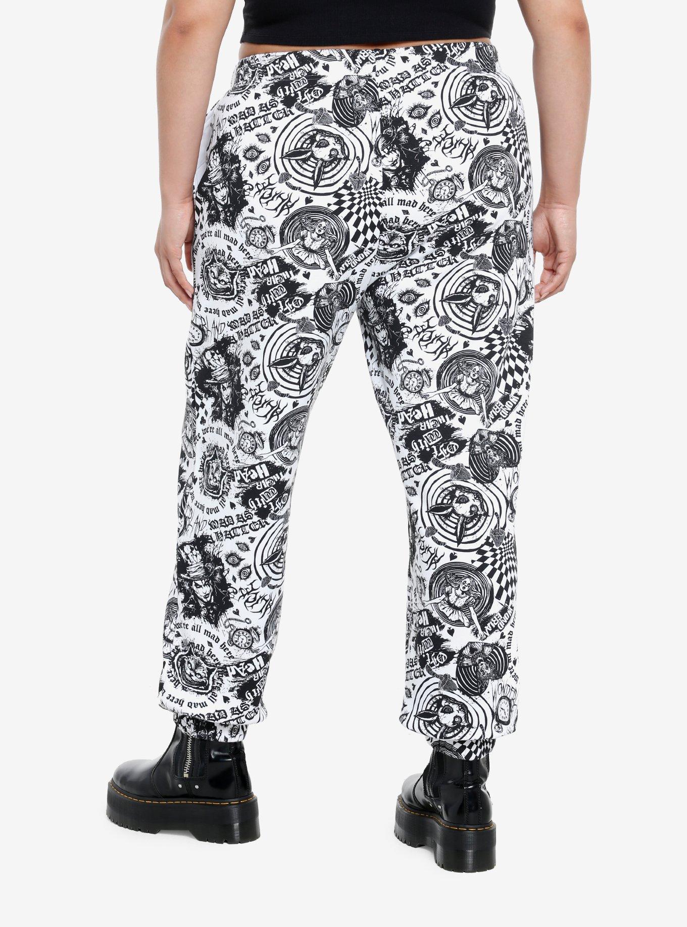 Social Collision Down The Rabbit Hole Girls Jogger Sweatpants Plus Size, BLACK, alternate