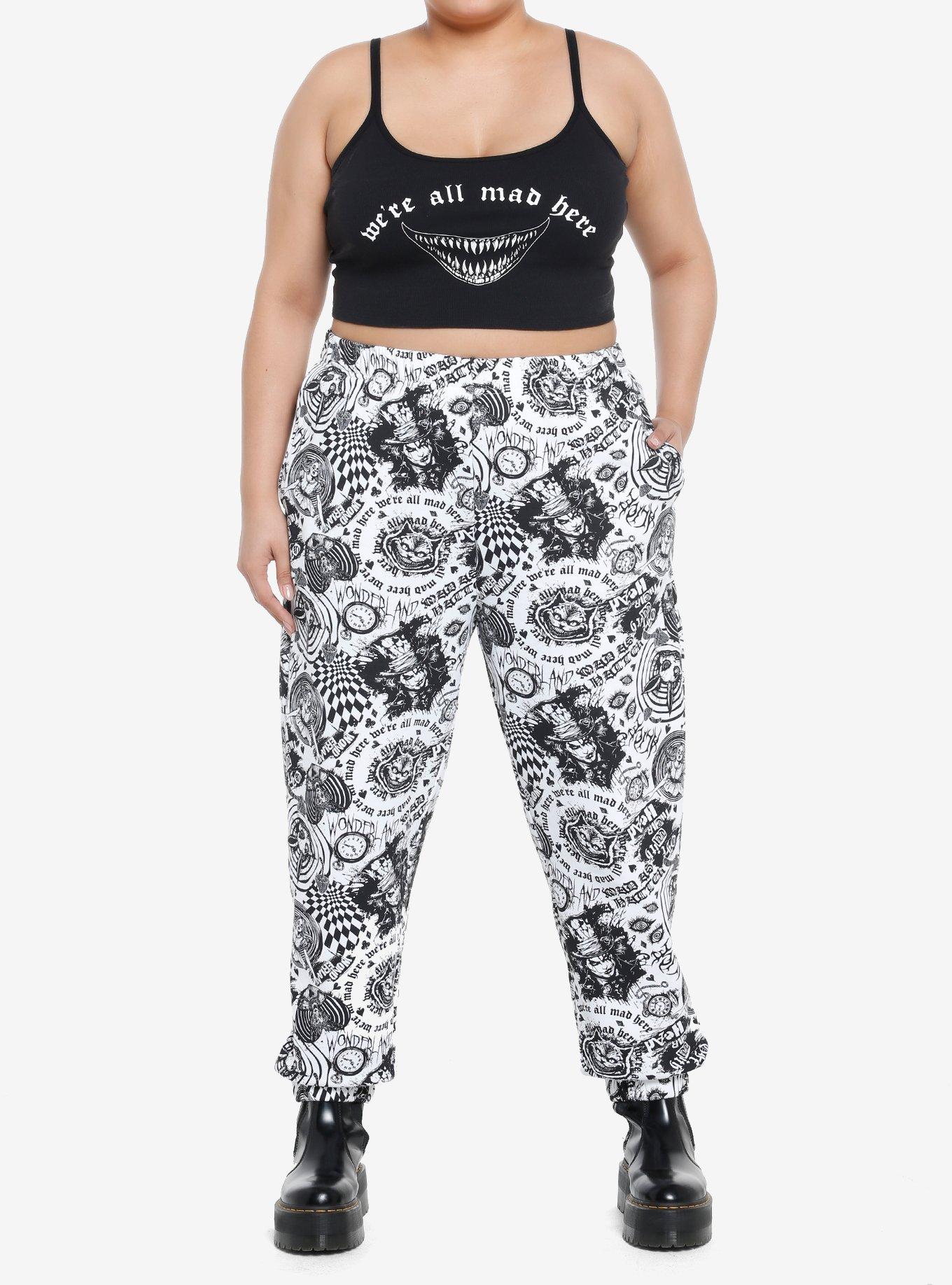 Social Collision Down The Rabbit Hole Girls Jogger Sweatpants Plus Size, BLACK, alternate