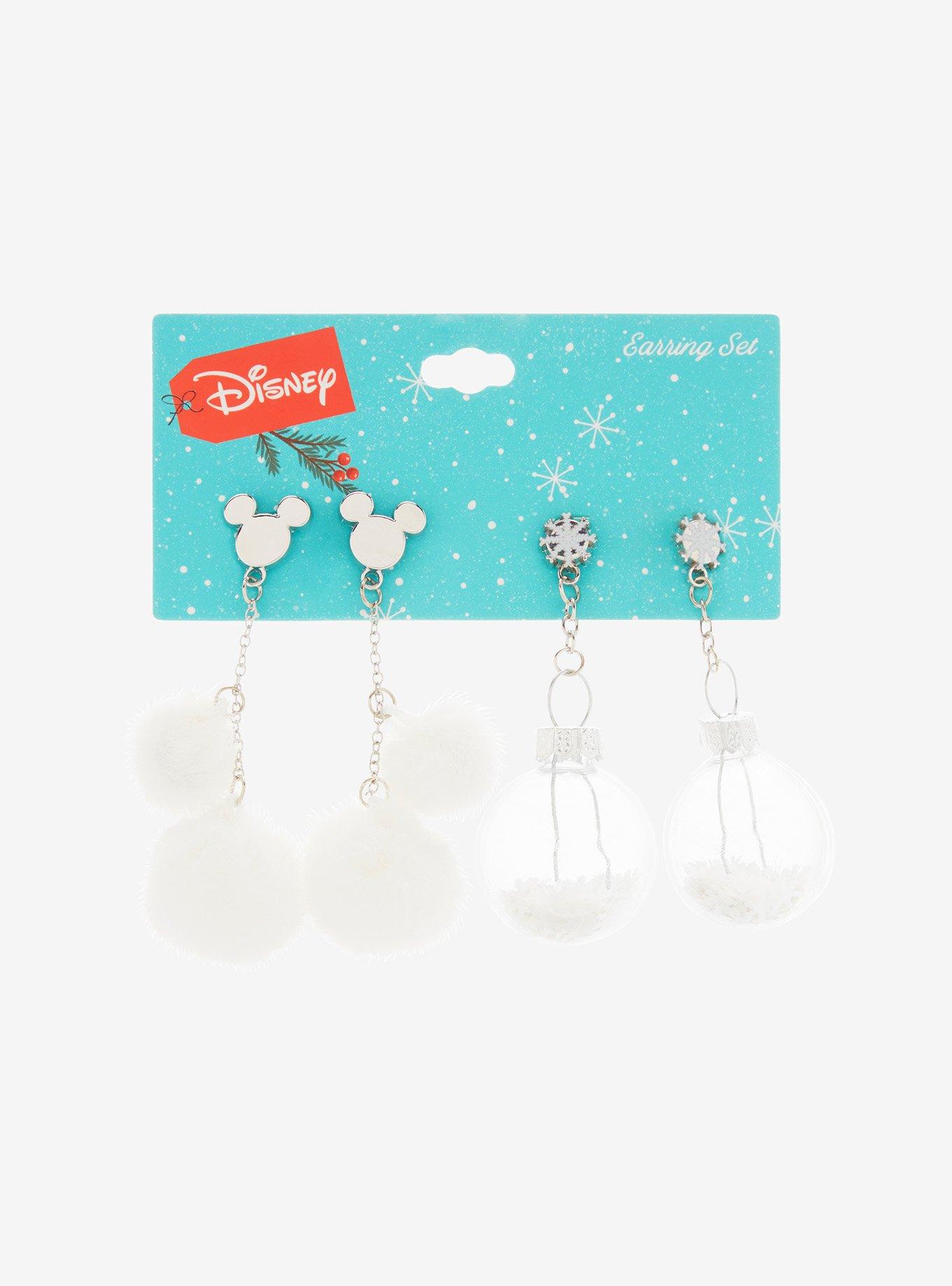 Disney Mickey Mouse Snowflake Ornament Earring Set - BoxLunch Exclusive, , alternate