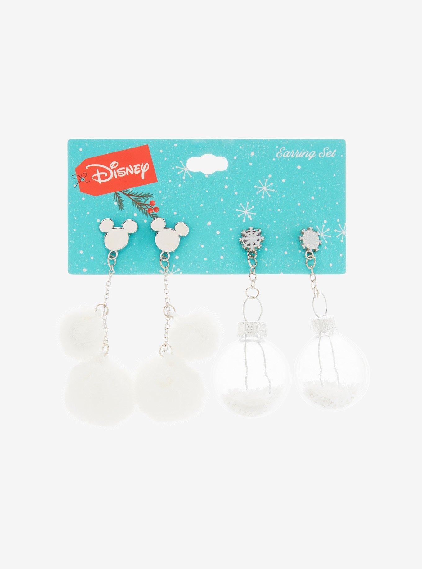 Disney Mickey Mouse Snowflake Ornament Earring Set - BoxLunch Exclusive, , hi-res