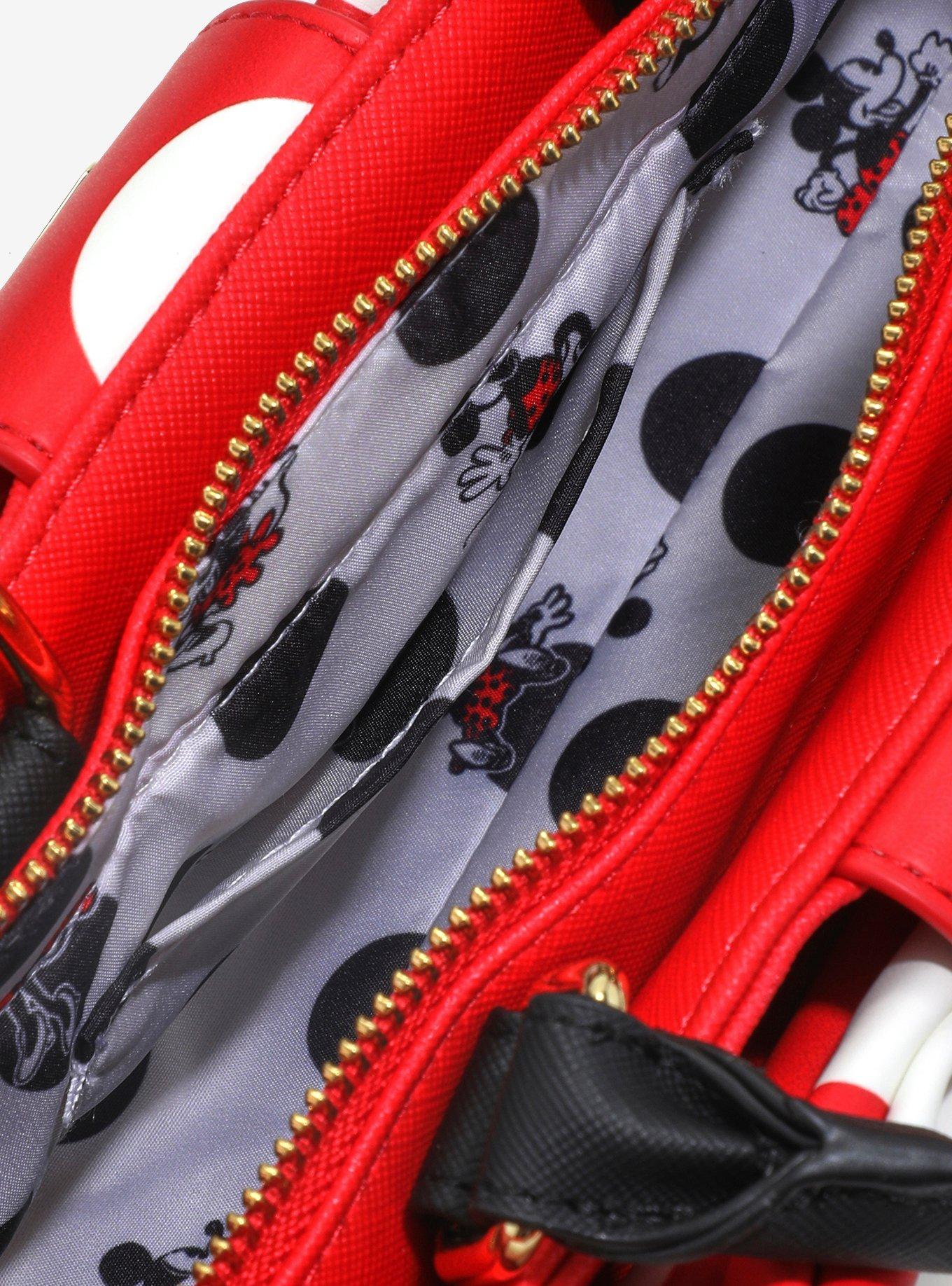 Loungefly Disney Minnie Mouse Polka Dot Bow Figural Crossbody Bag, , alternate