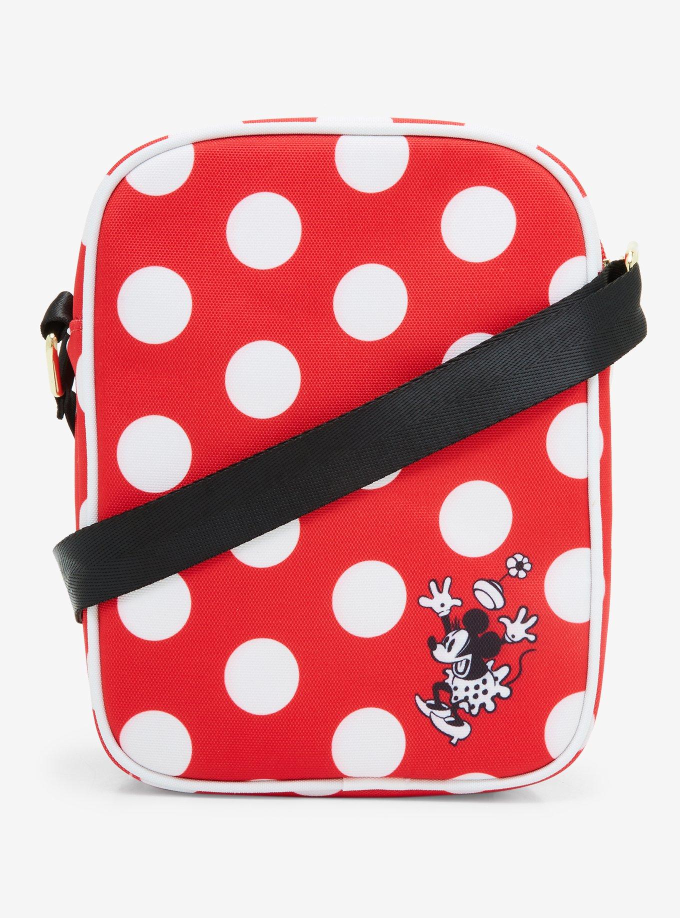 Loungefly Disney Minnie Mouse Black and Red Polka Dot Crossbody Bag, , alternate