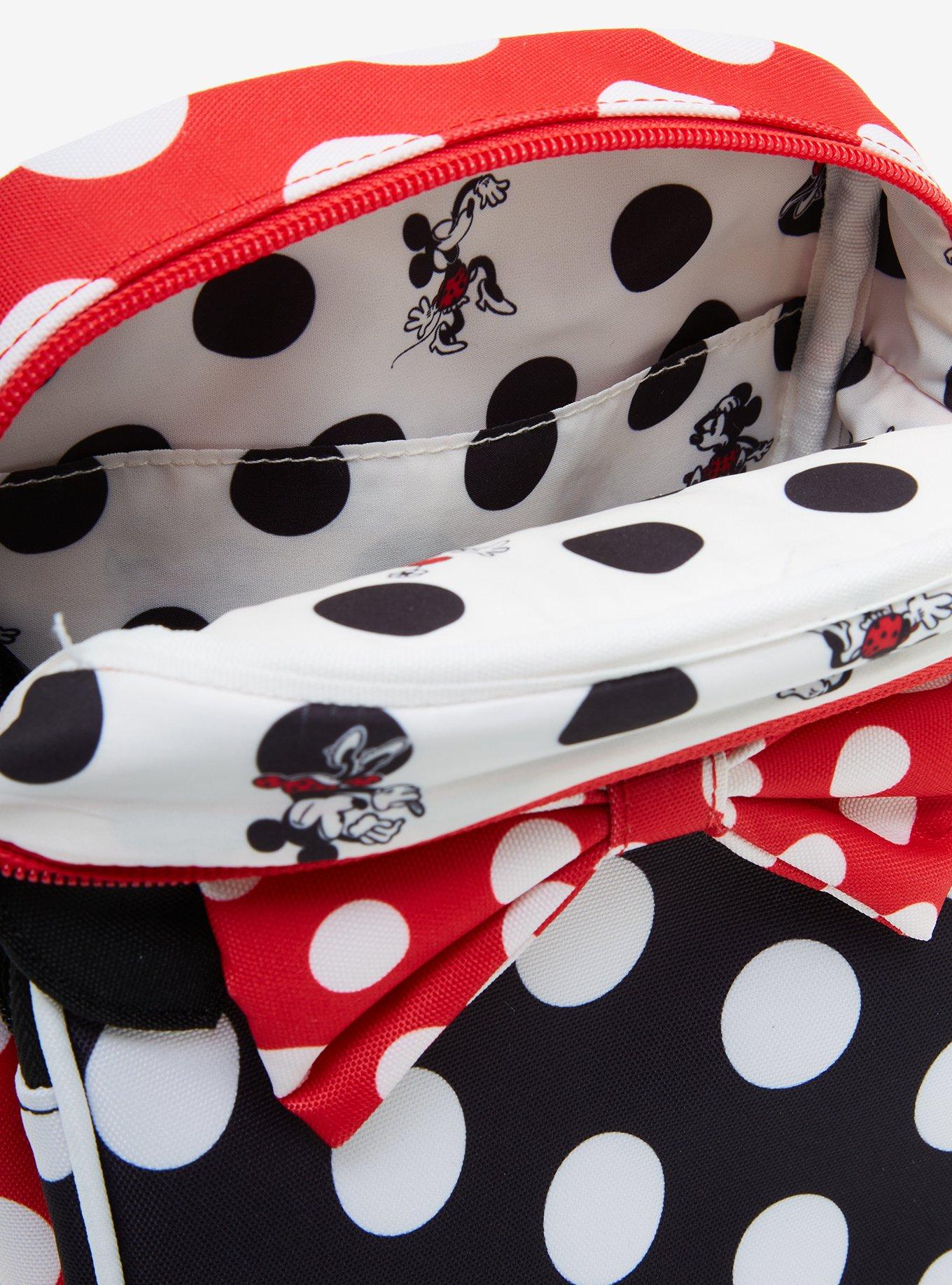 Loungefly Disney Minnie Mouse Black and Red Polka Dot Crossbody Bag, , alternate