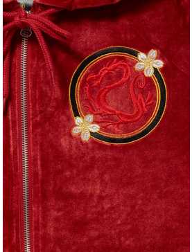 Disney Mulan Red Velour Women's Zip Hoodie - BoxLunch Exclusive, , hi-res