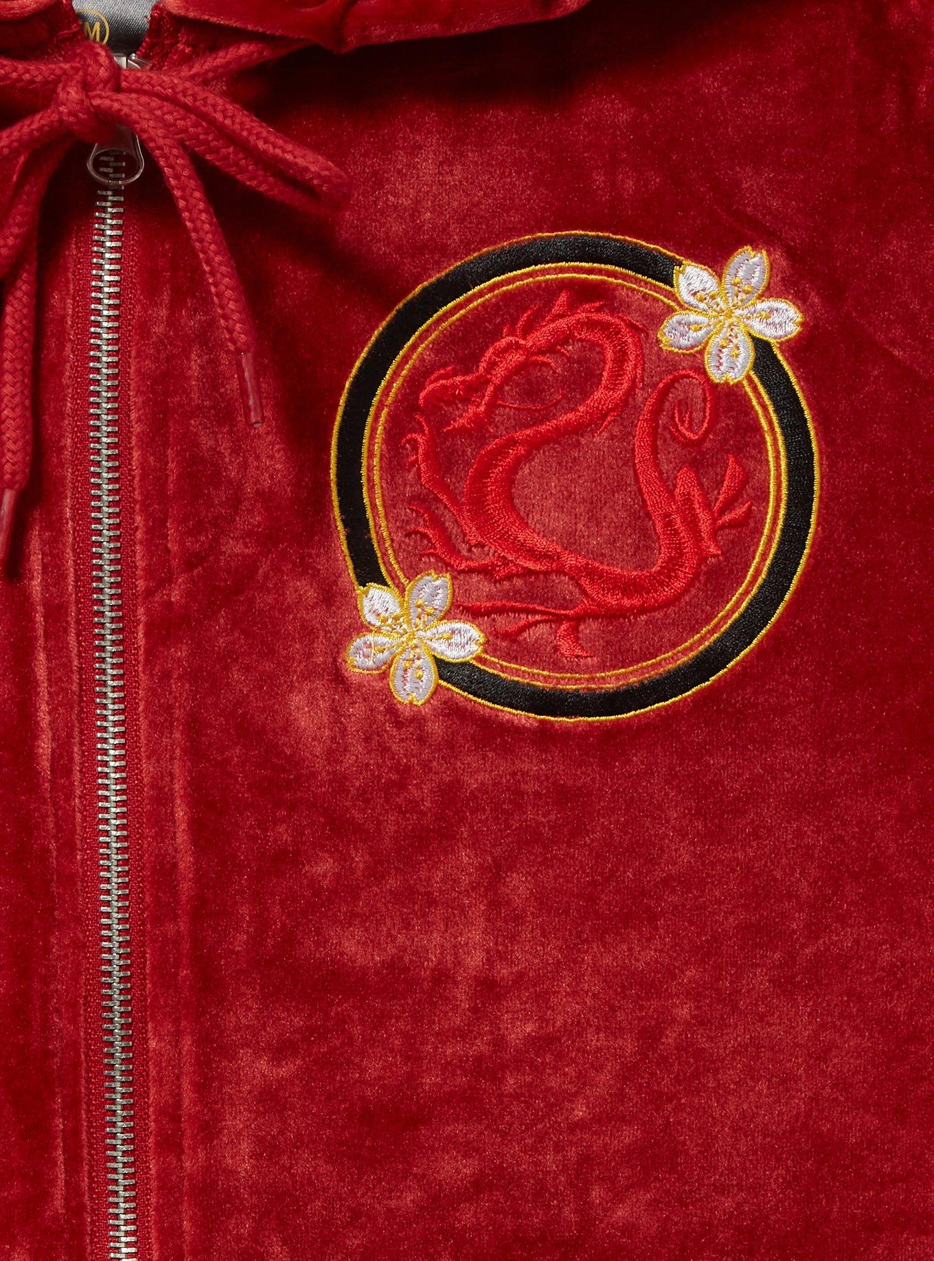 Disney Mulan Red Velour Women's Zip Hoodie - BoxLunch Exclusive, RED, alternate