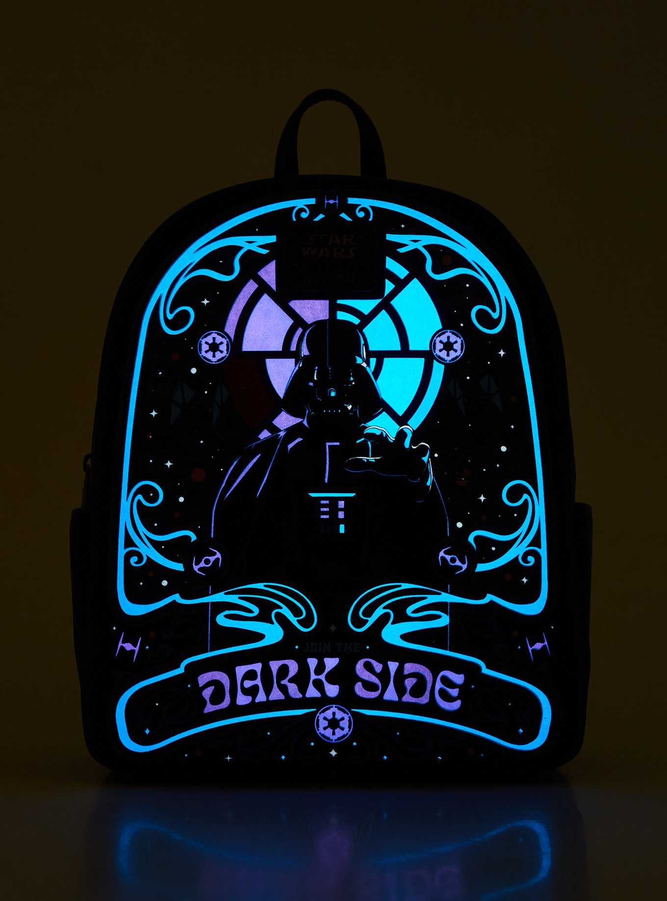 Loungefly Star Wars Darth Vader Colorful Dark Side Portrait Glow-in-the-Dark Mini Backpack - BoxLunch Exclusive, , hi-res