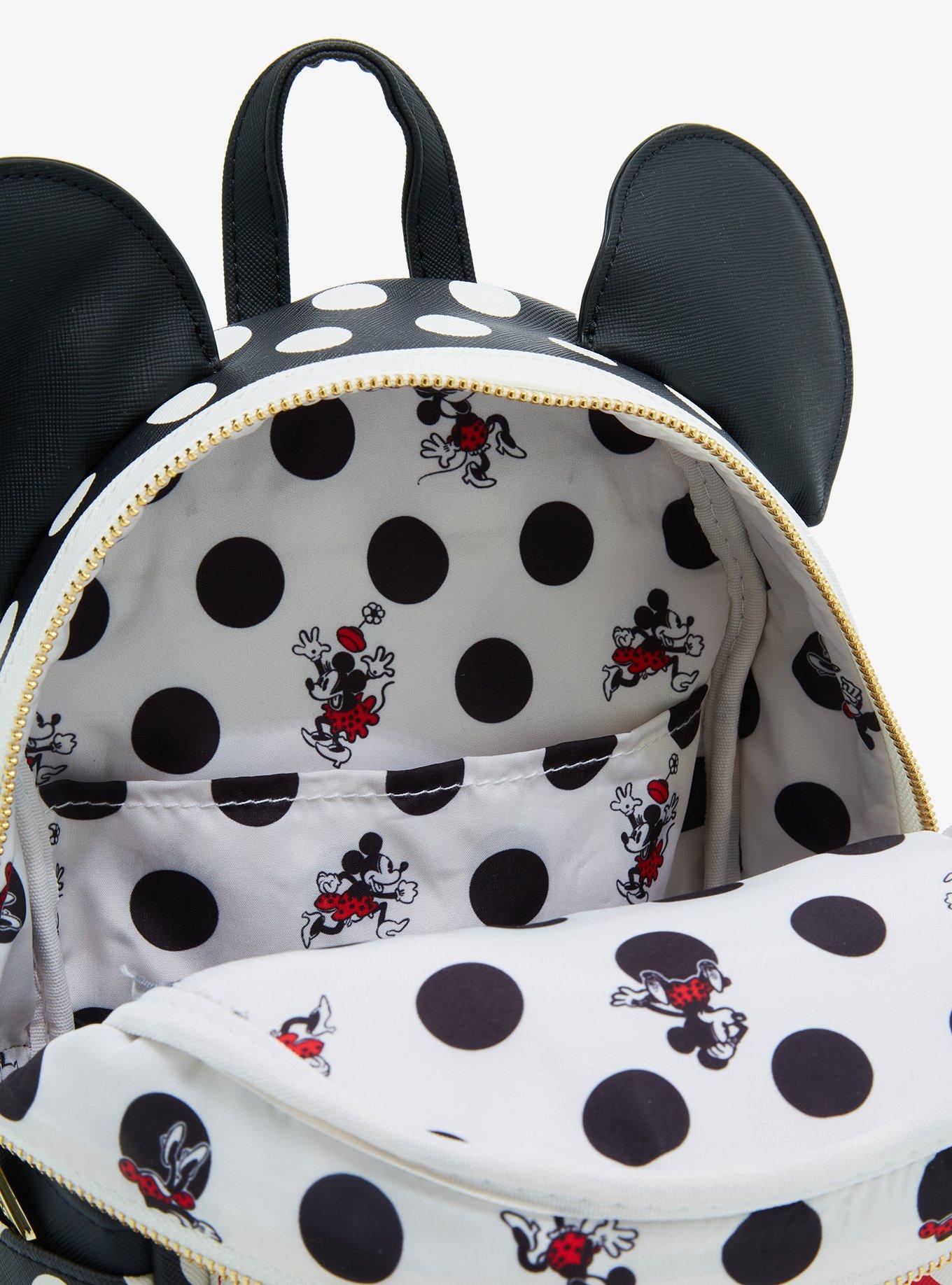 Loungefly Disney Minnie Mouse Black and Red Polka Dot Mini Backpack, , alternate