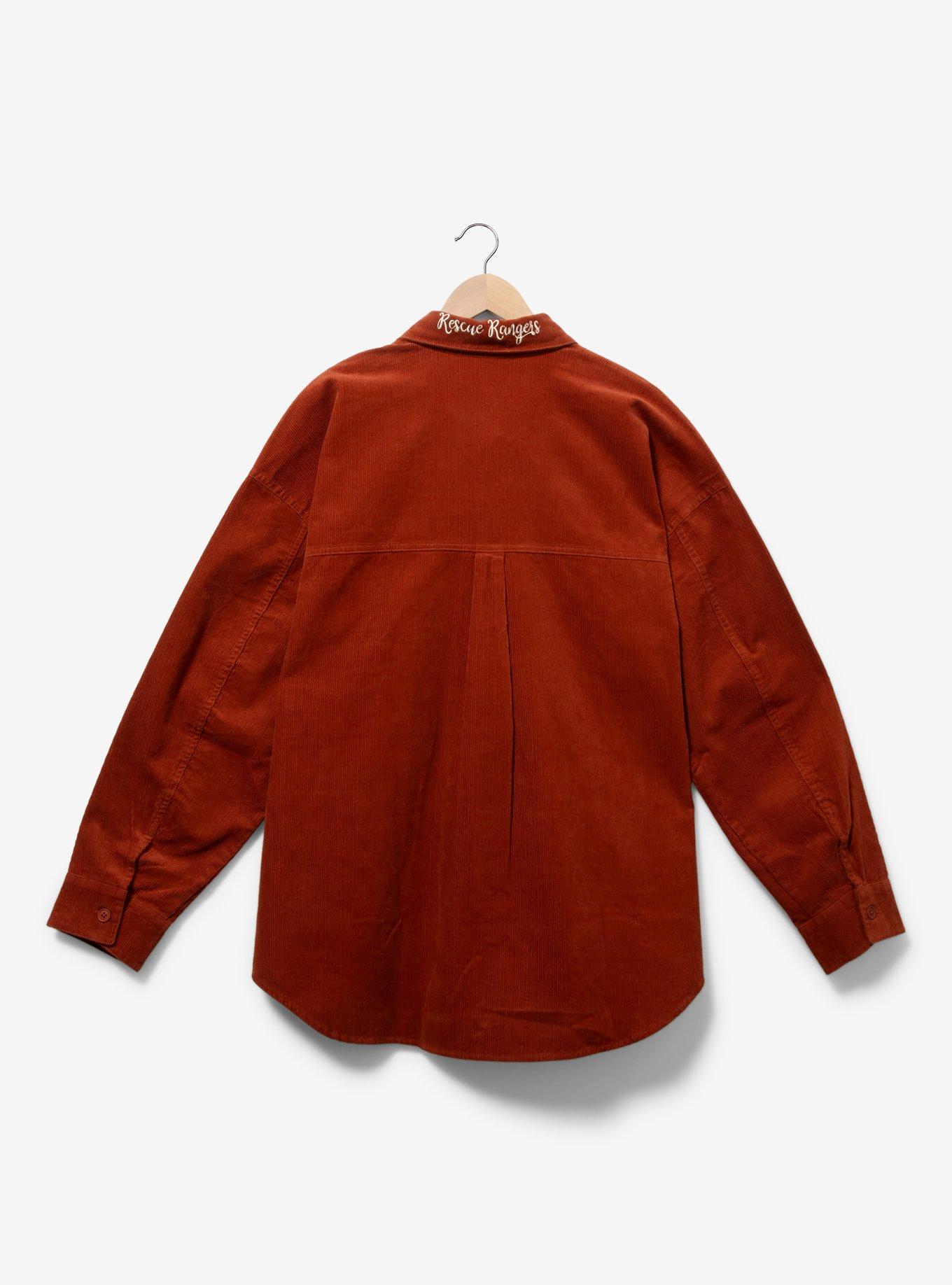 Disney Chip & Dale Fall Foliage Corduroy Women's Plus Size Button-Up Top - BoxLunch Exclusive, , hi-res