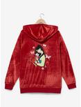 Disney Mulan Red Velour Women's Plus Size Zippered Hoodie - BoxLunch Exclusive, RED, alternate