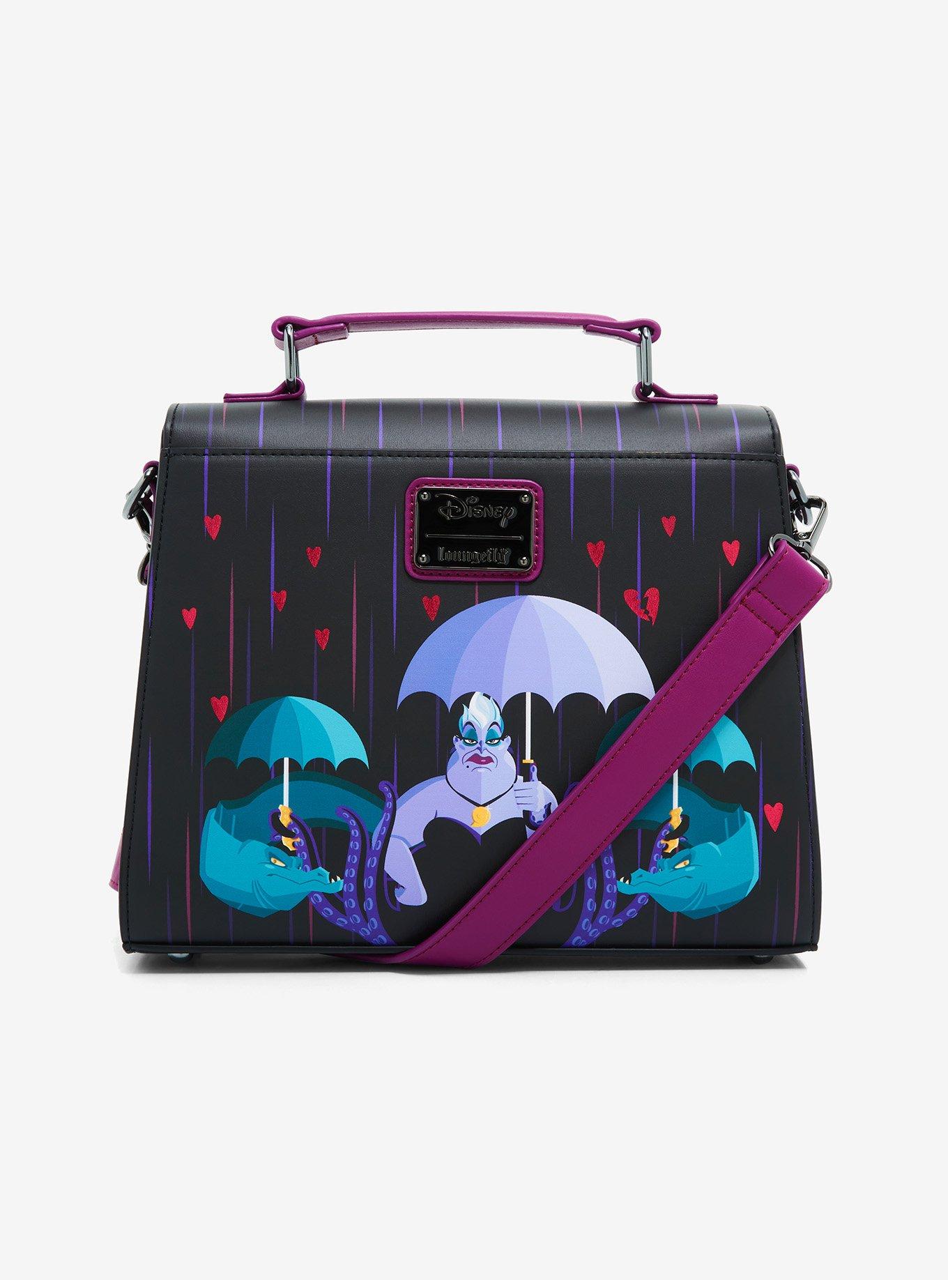 Loungefly Disney Villains Evil Queen and Ursula Curse Your Hearts Umbrella Crossbody Bag, , alternate