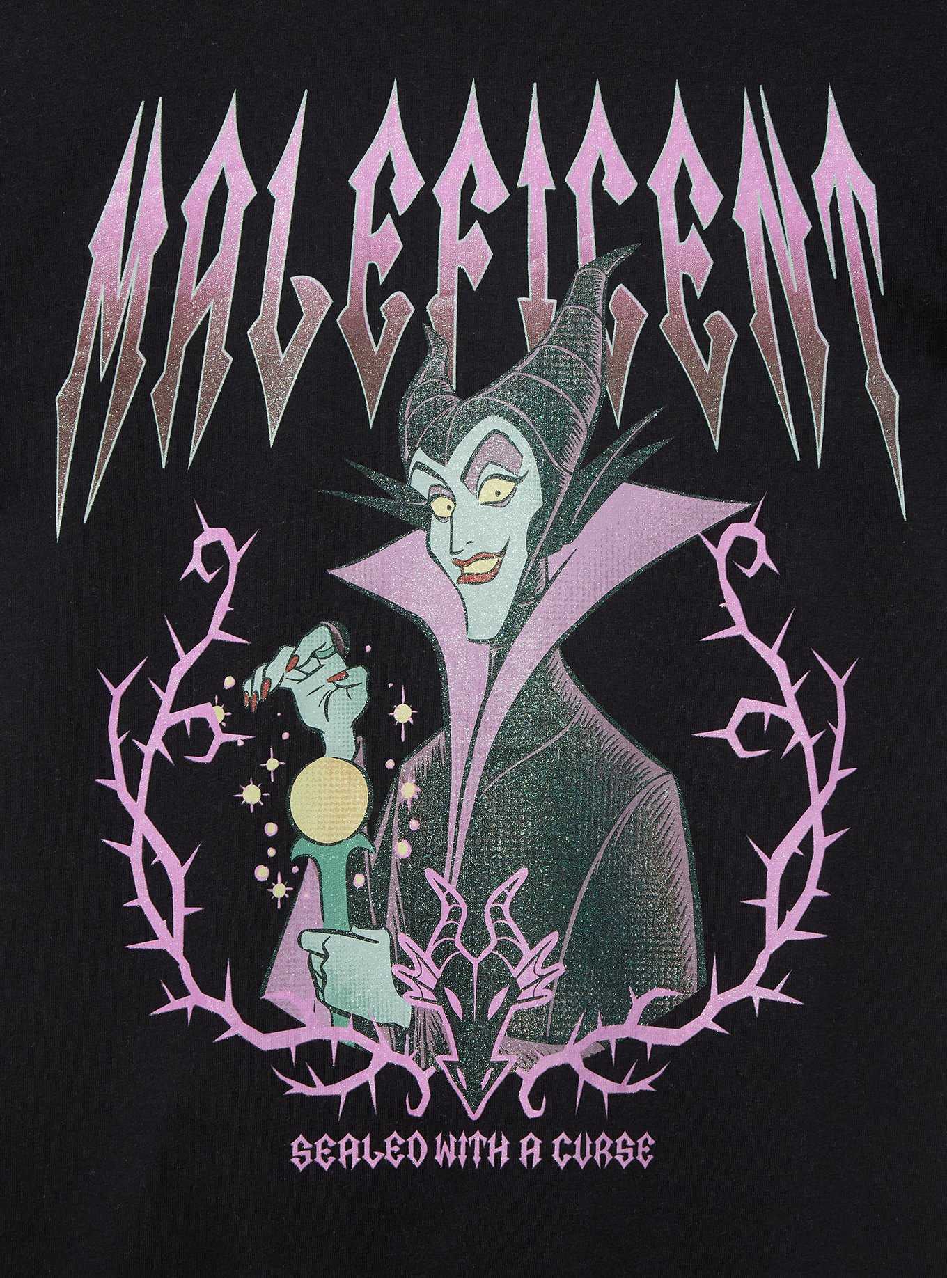 Disney Sleeping Beauty Maleficent Glitter Portrait T-Shirt - BoxLunch Exclusive, , hi-res