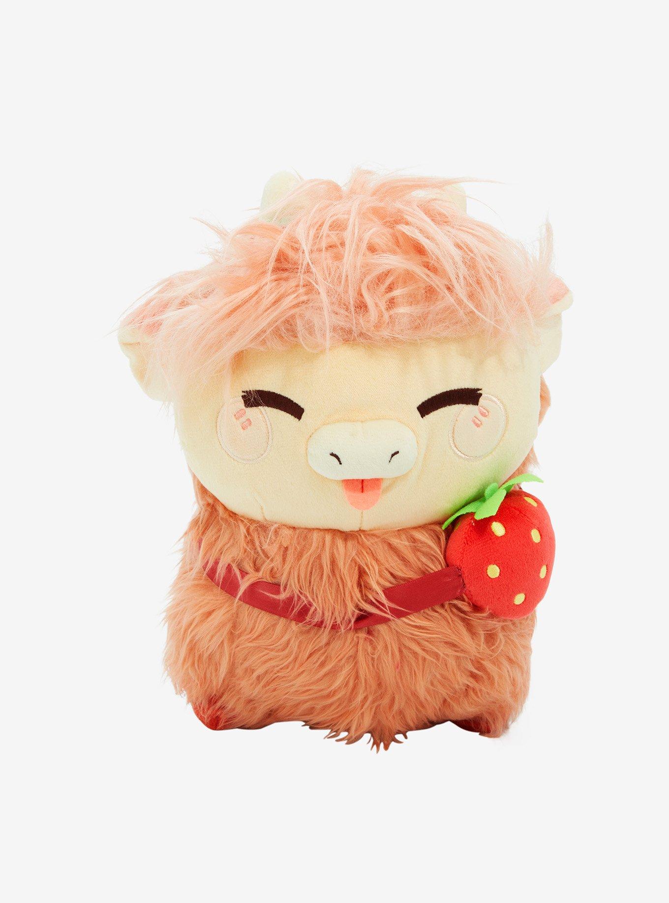 Honeymaru Fluffy Strawberry Highland Cow 10 Inch Plush - BoxLunch Exclusive, , hi-res