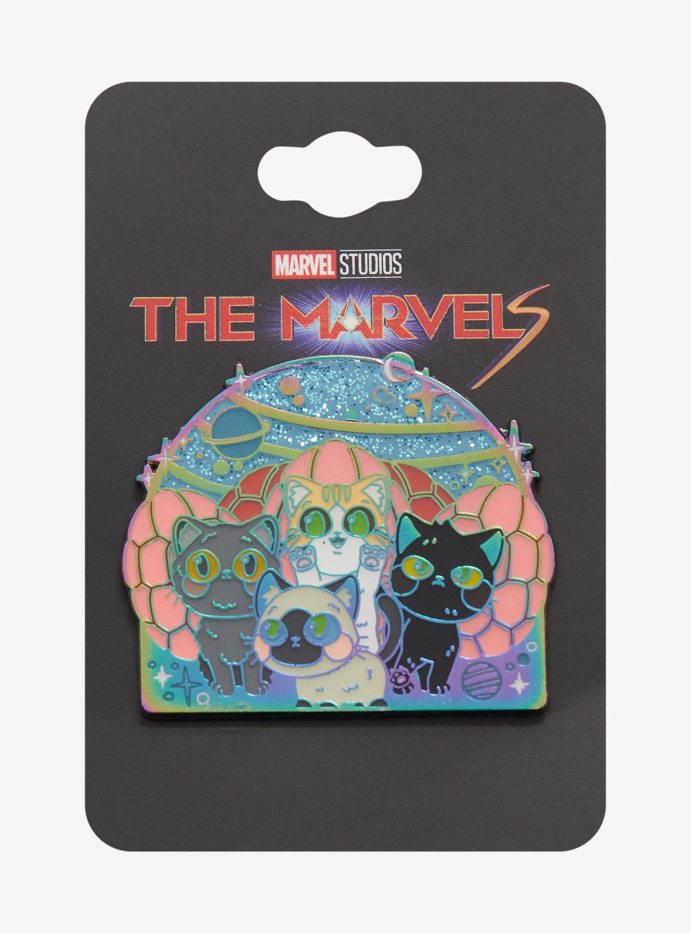 Marvel The Marvels Flerkittens Glitter Enamel Pin - BoxLunch Exclusive, , alternate