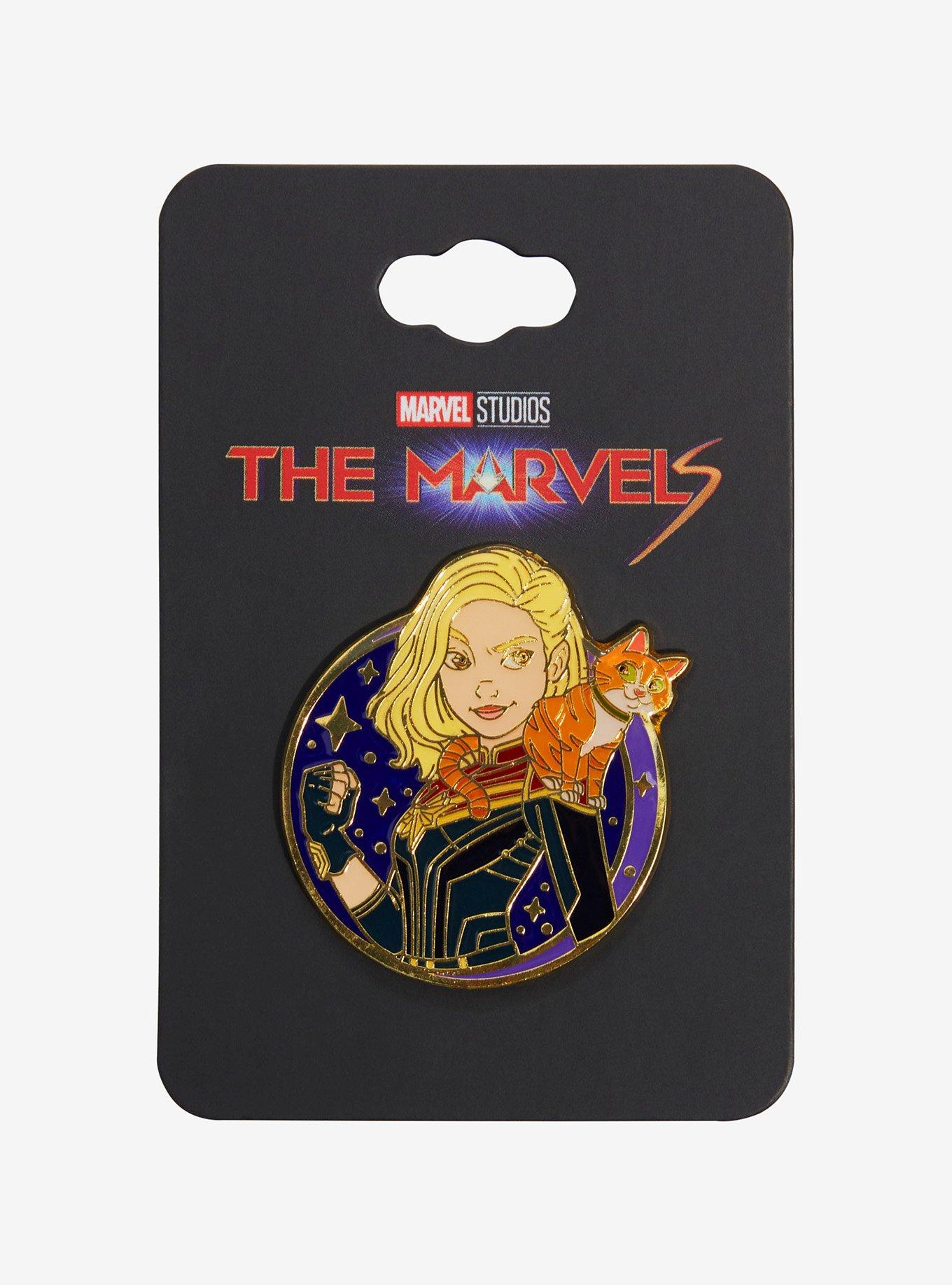 Marvel The Marvels Carol Danvers & Goose Enamel Pin - BoxLunch Exclusive, , hi-res