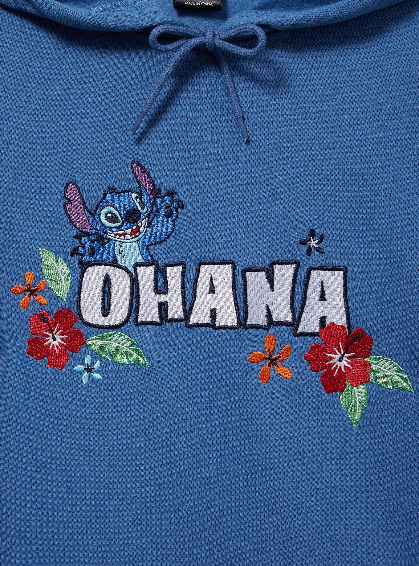 Disney Lilo & Stitch Floral Ohana Hoodie, BLUE, alternate