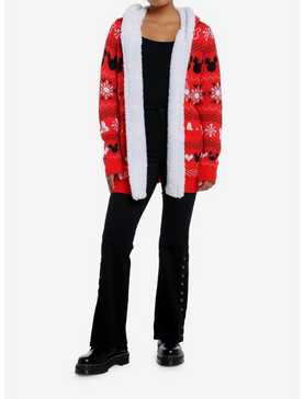 Disney Mickey Mouse & Minnie Mouse Fair Isle Sherpa Open Cardigan, , hi-res